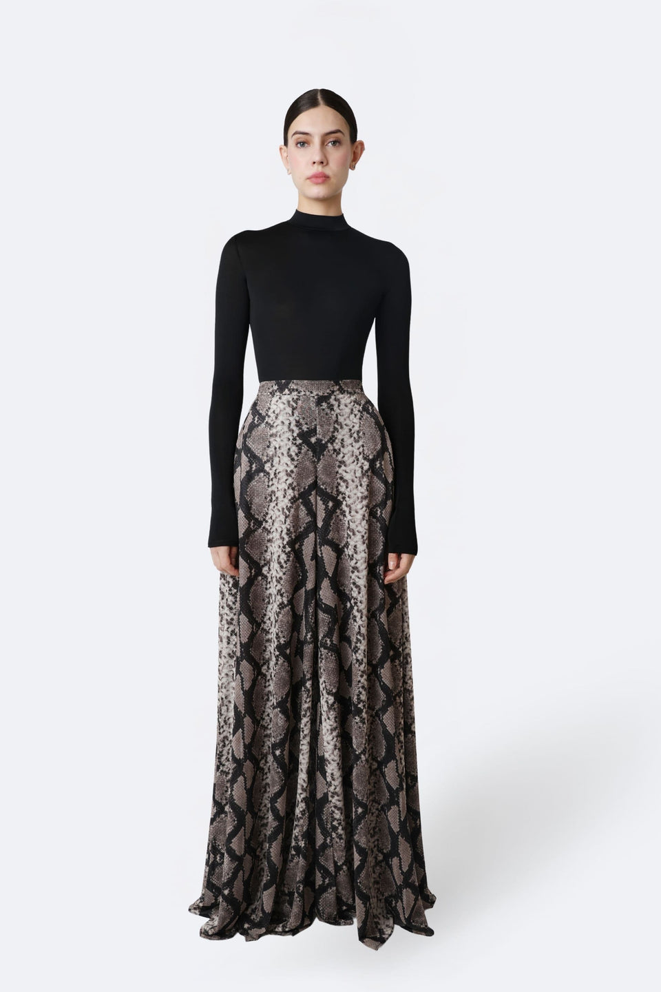 Printed Mesh Wide Leg Pant
