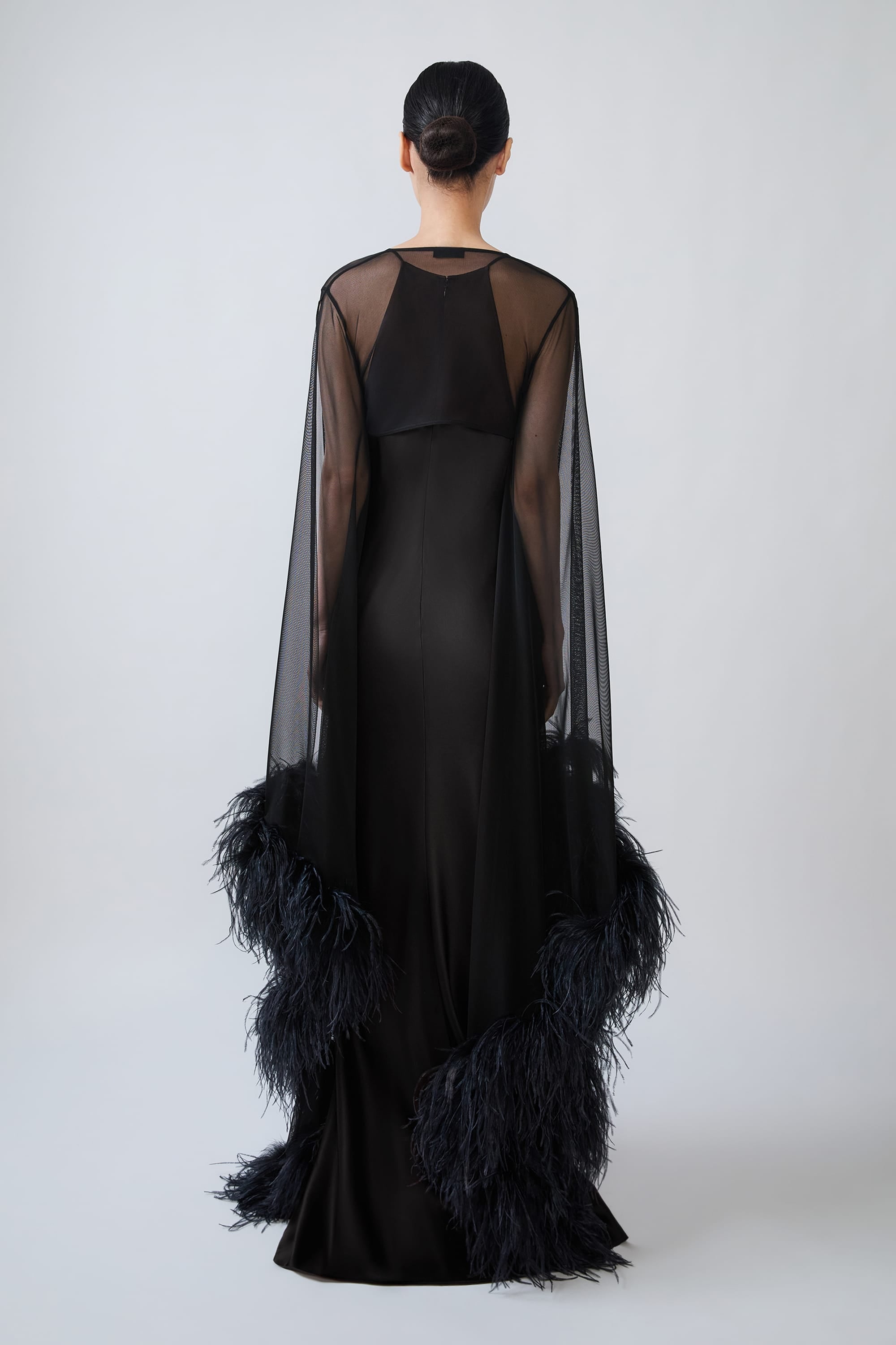 Mesh Shrug With Feathers - LAPOINTE