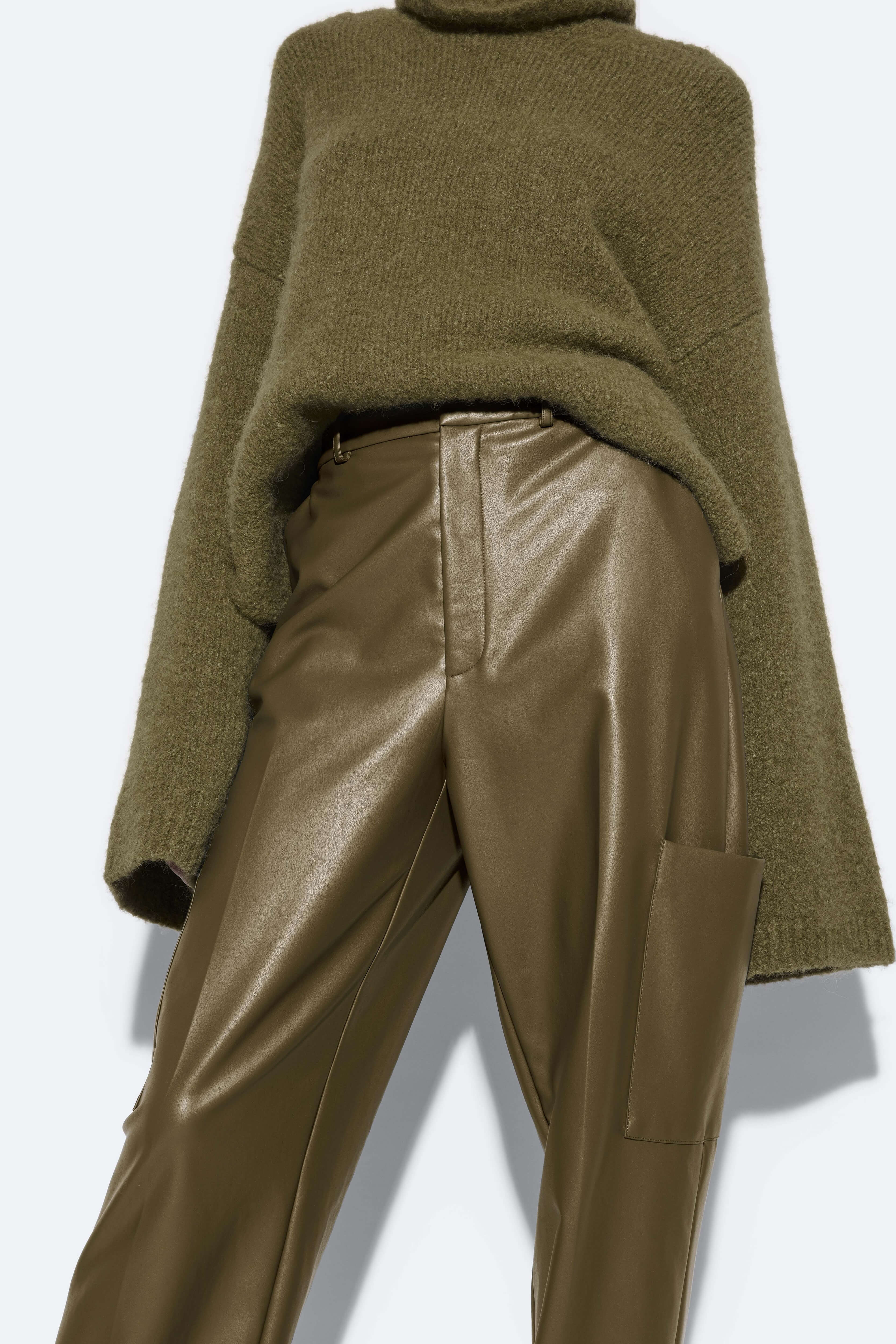 Faux Leather Tapered Trouser