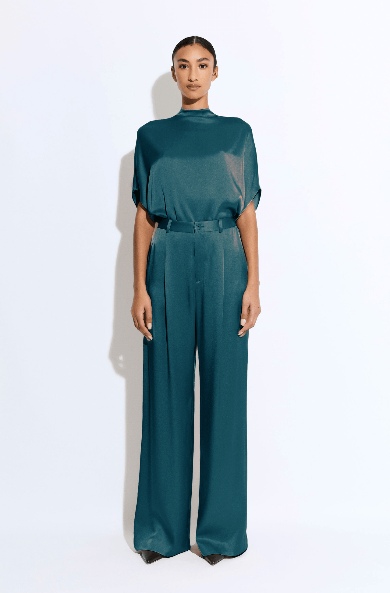 Satin Relaxed Pleated Pant - LAPOINTE