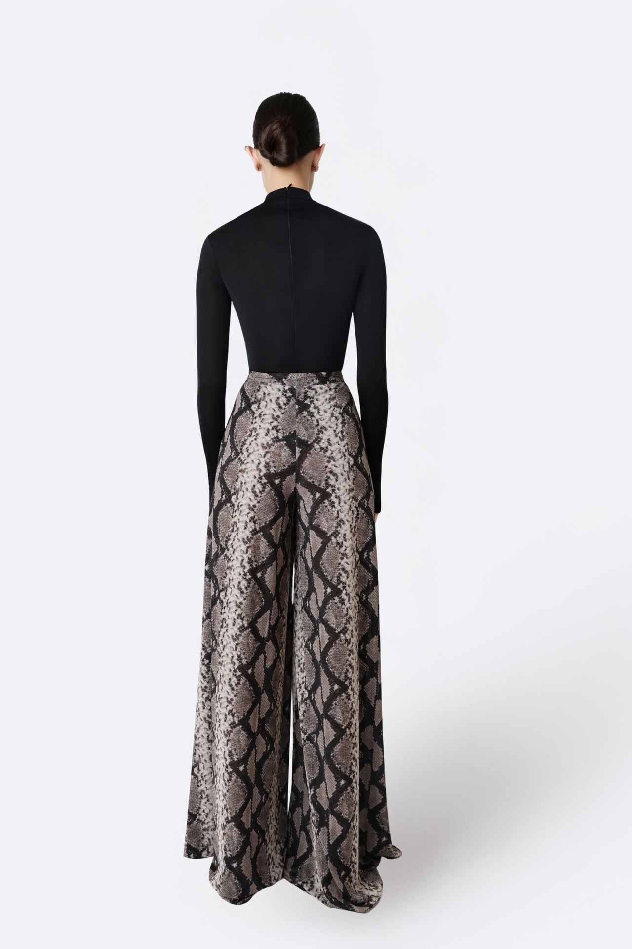 Printed Mesh Wide Leg Pant