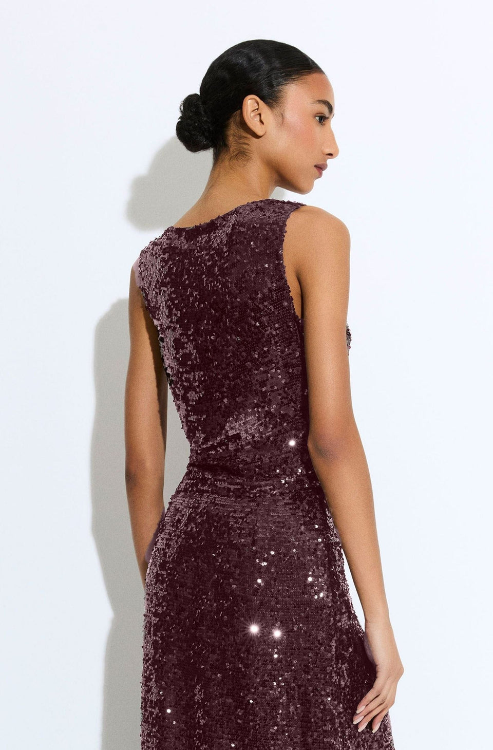 Sequin Cowl Neck Top