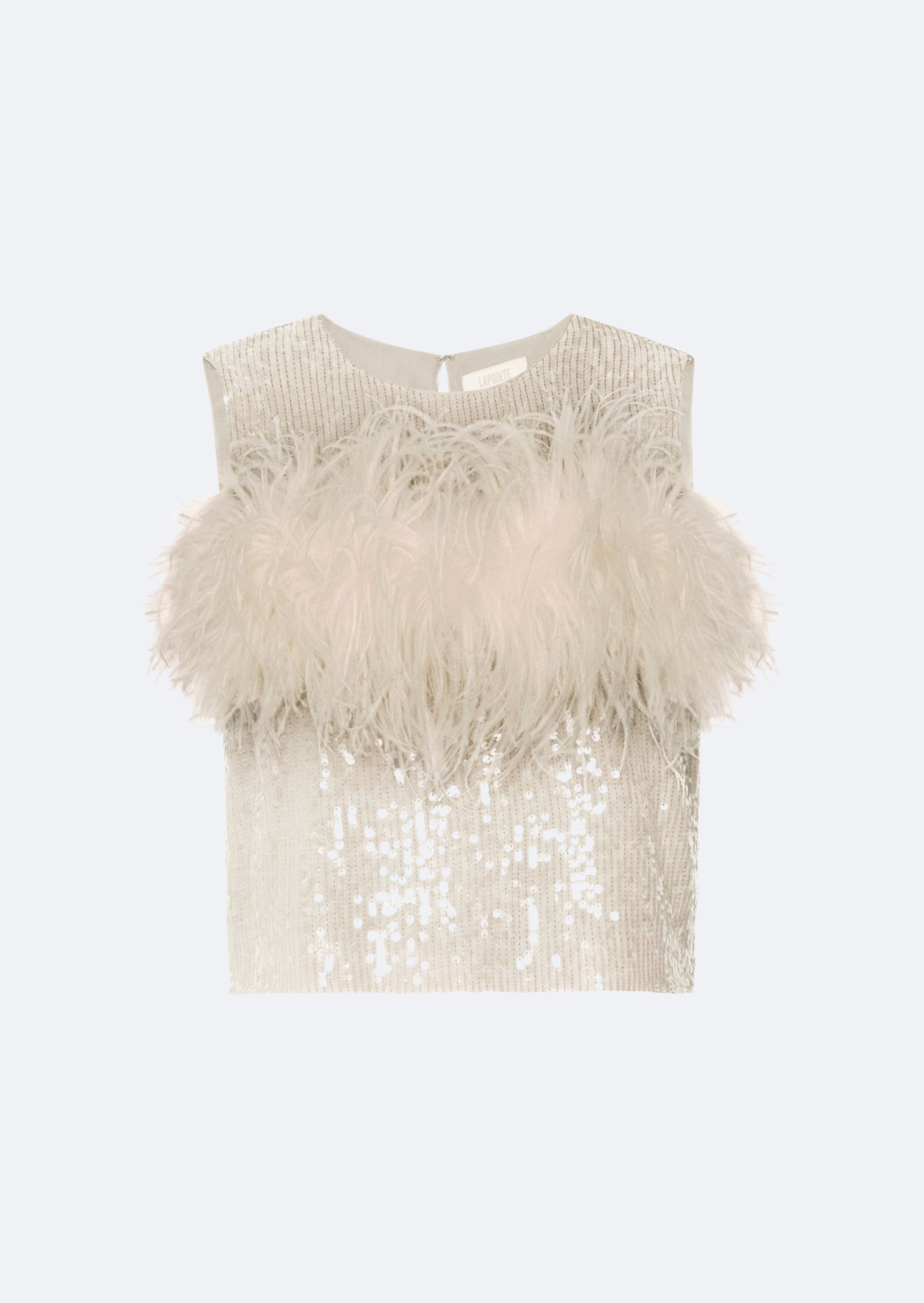 Sequin Tank With Feathers