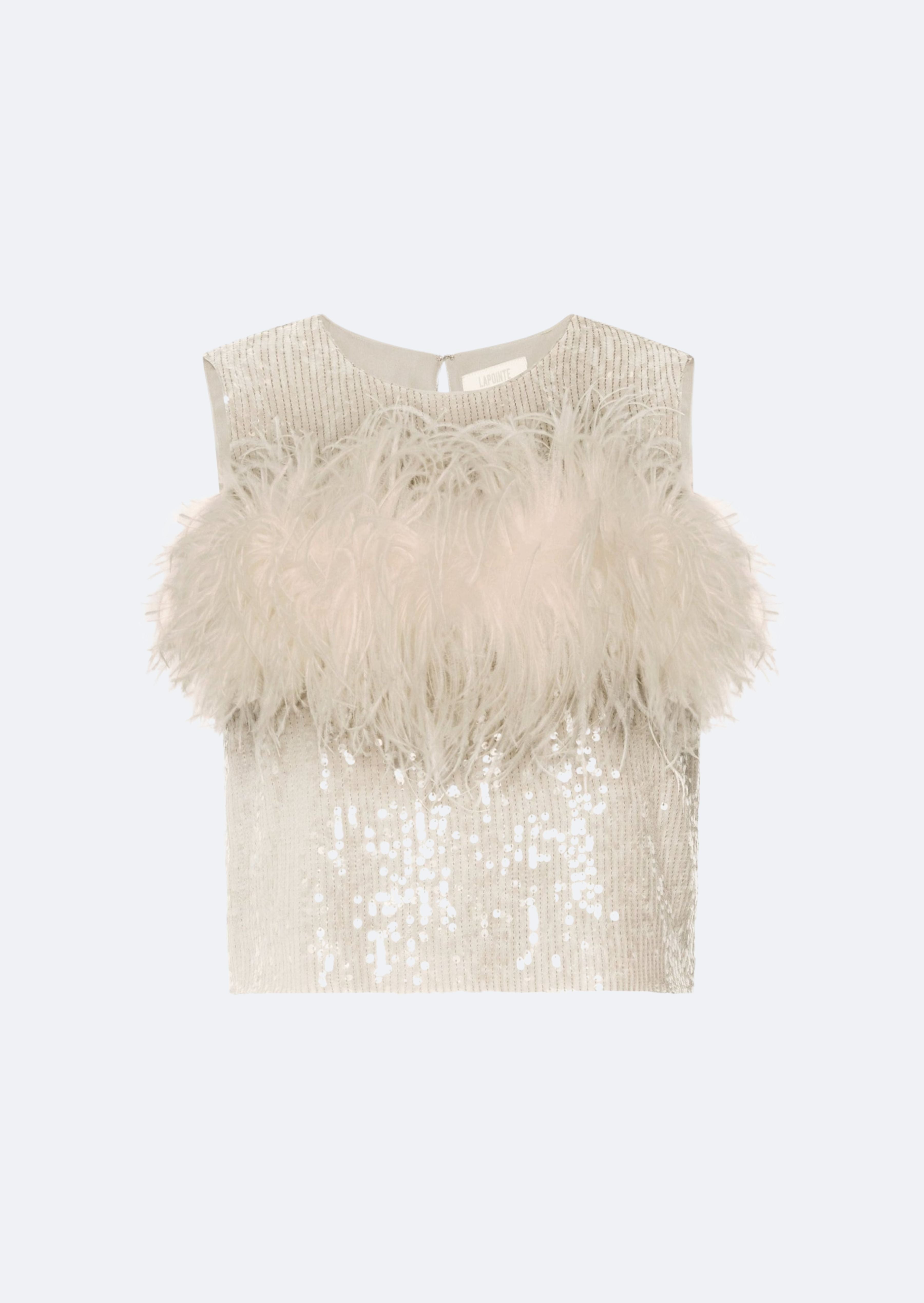 Sequin Tank With Feathers