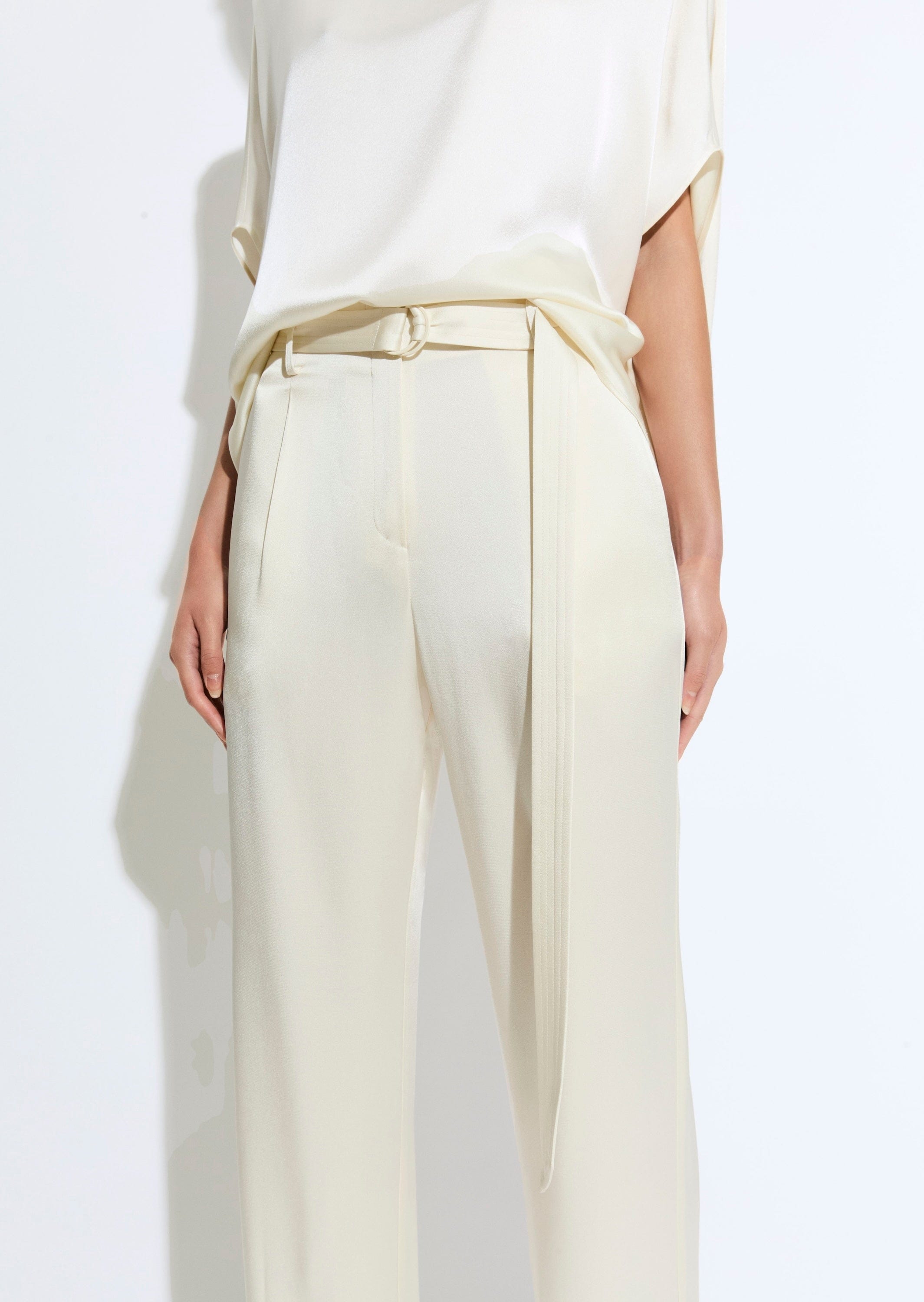 Satin Belted Pant - LAPOINTE