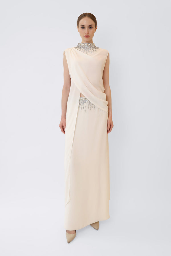 Georgette Maxi Skirt With Embroidery - LAPOINTE