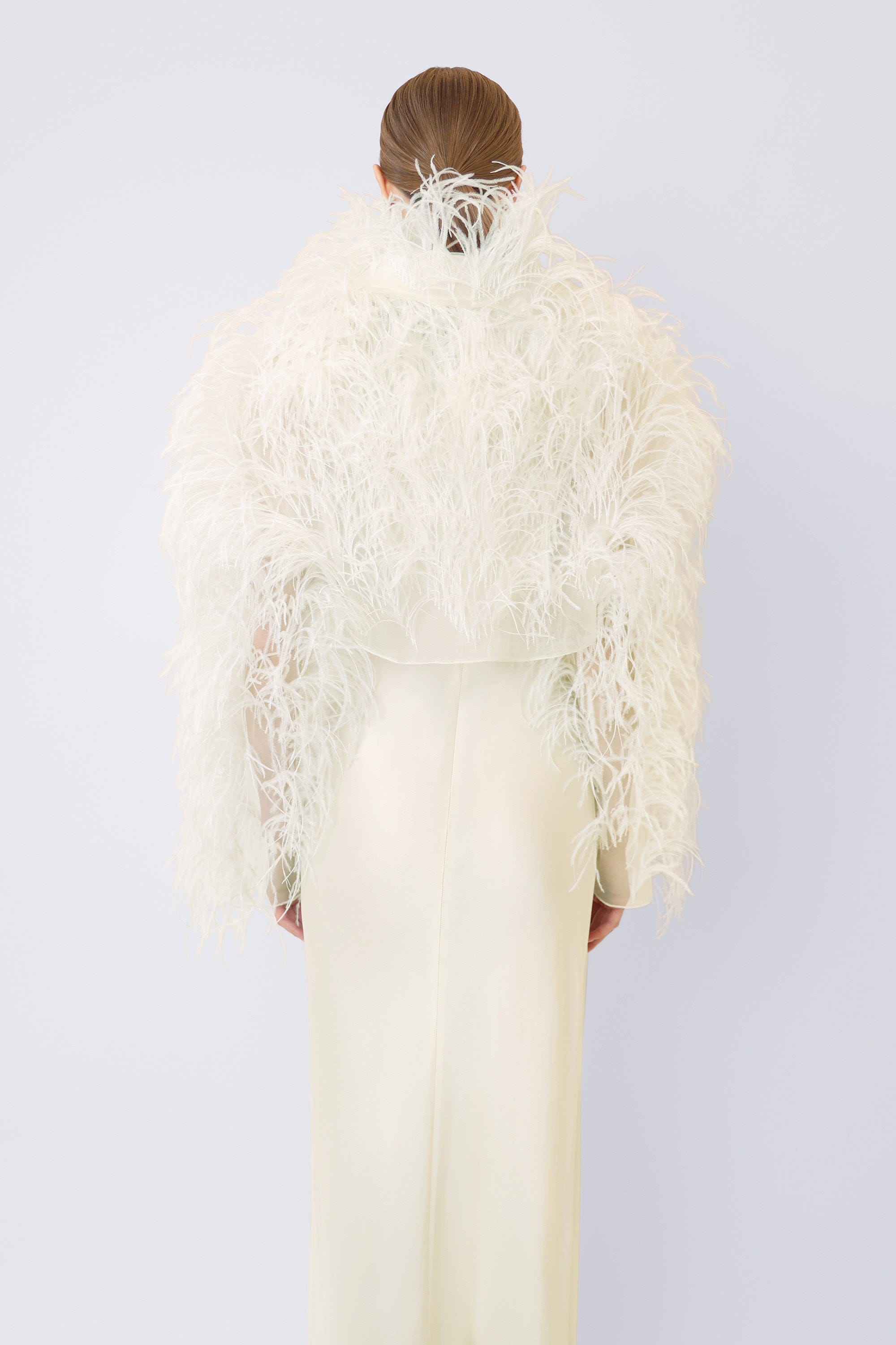 Marbled Feathers Cropped Jacket - LAPOINTE
