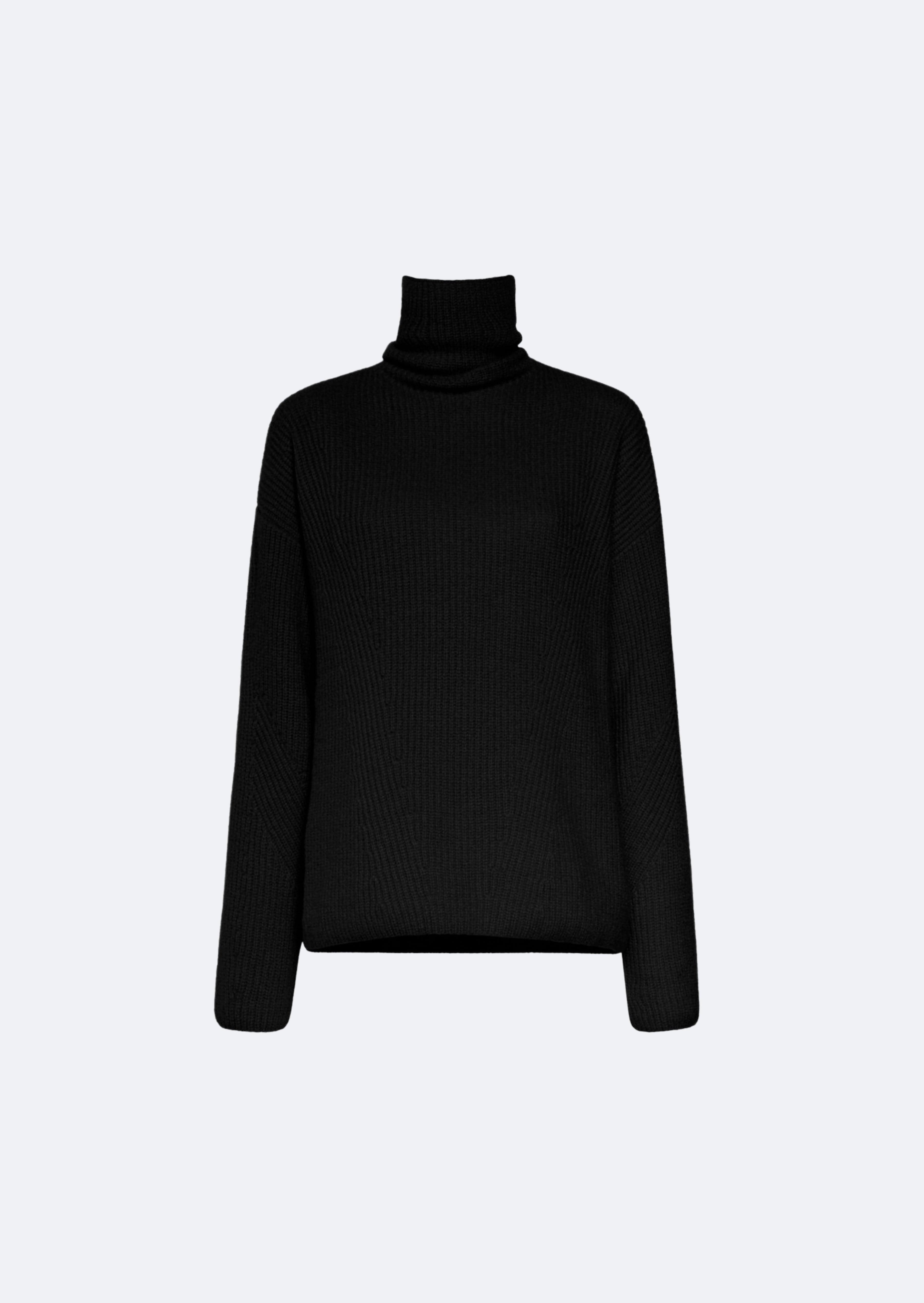 Cashmere Silk Turtleneck in Black Black | LAPOINTE