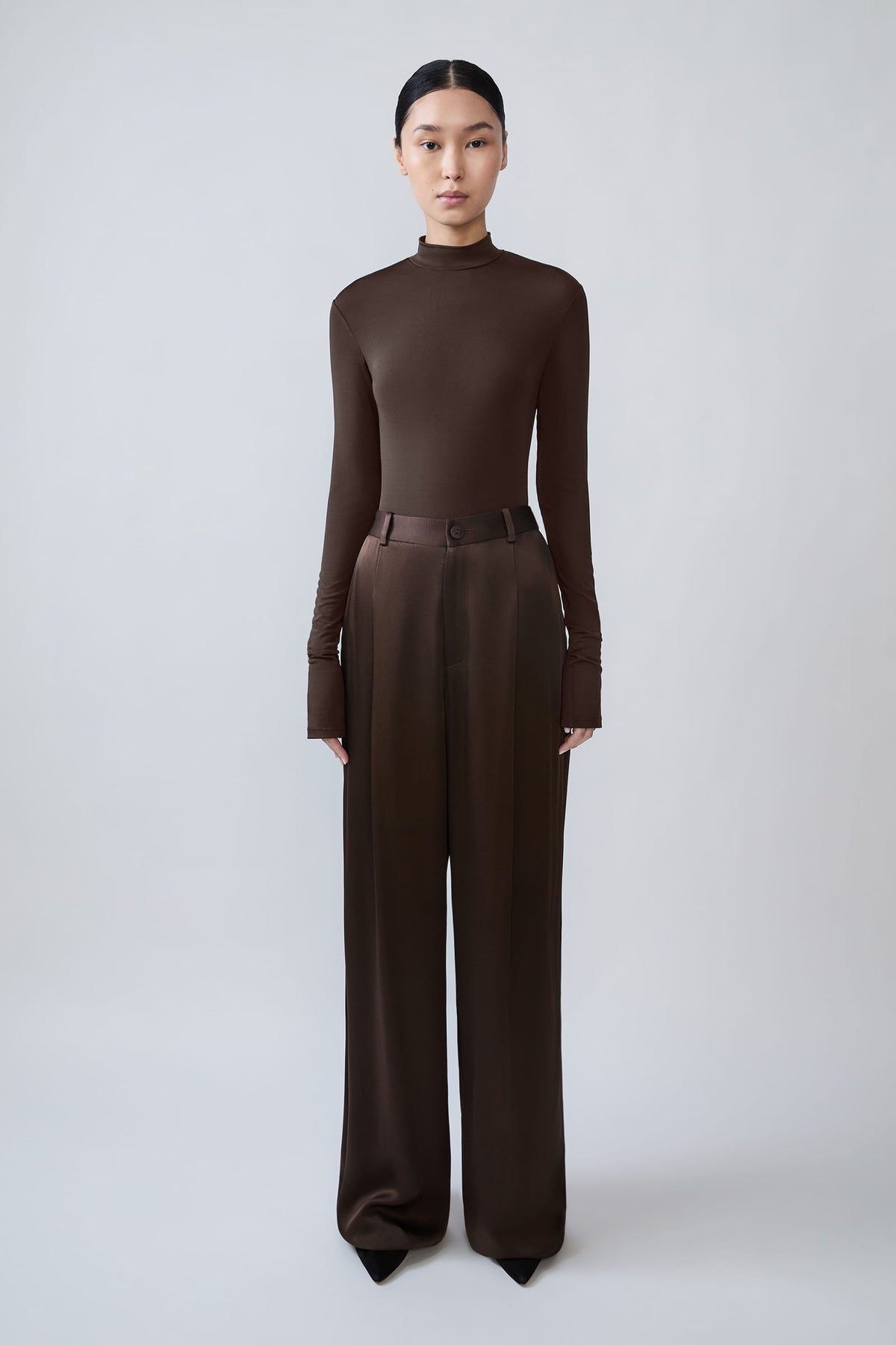 Satin Relaxed Pleated Pant