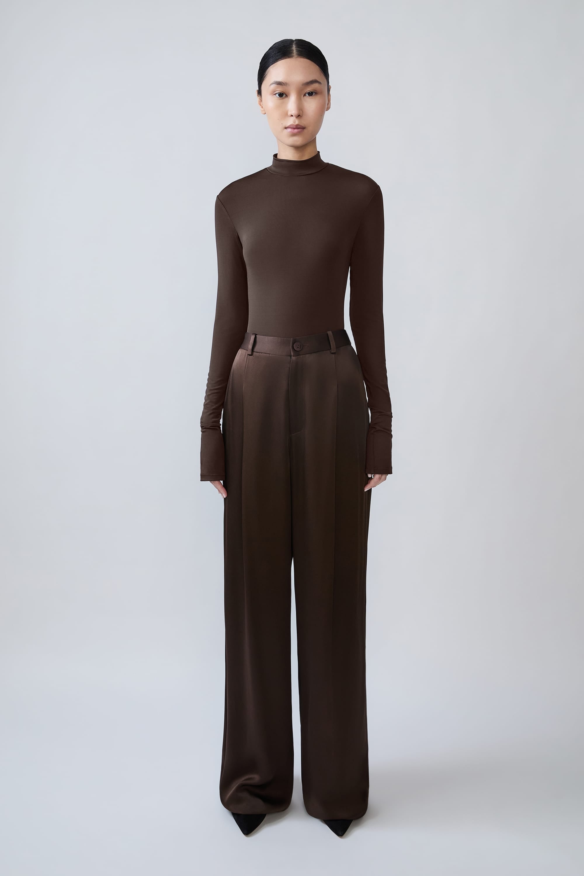Satin Relaxed Pleated Pant