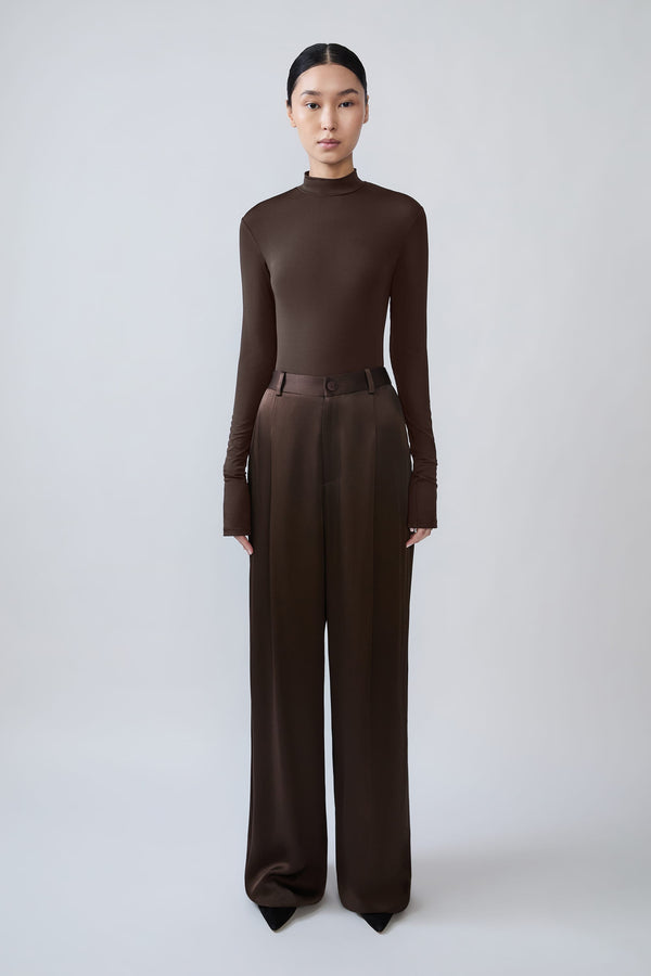 Satin Relaxed Pleated Pant
