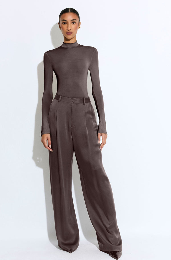 Satin Relaxed Pleated Pant