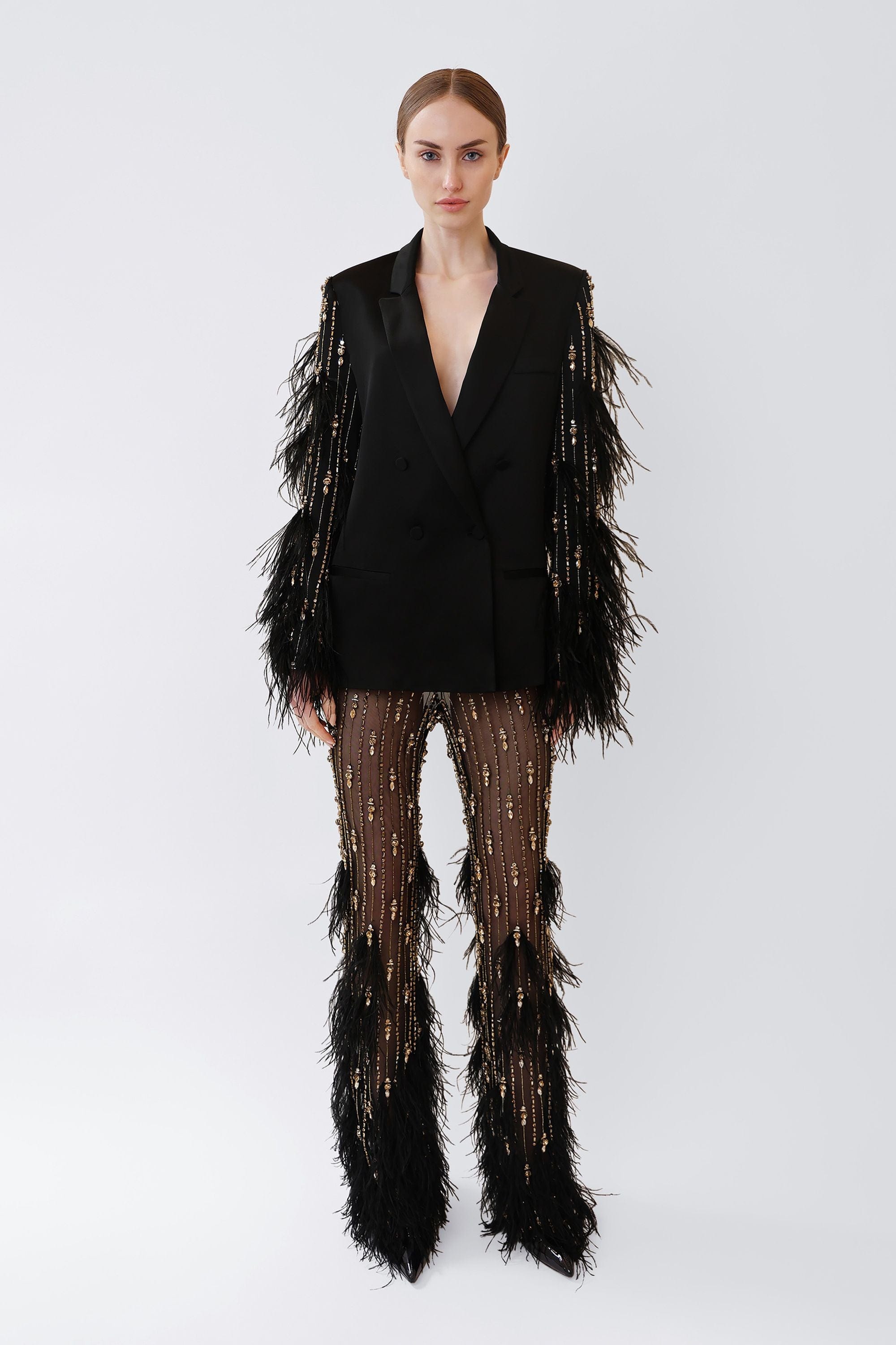 Deco Stripe Embroidery Flare Pant - LAPOINTE