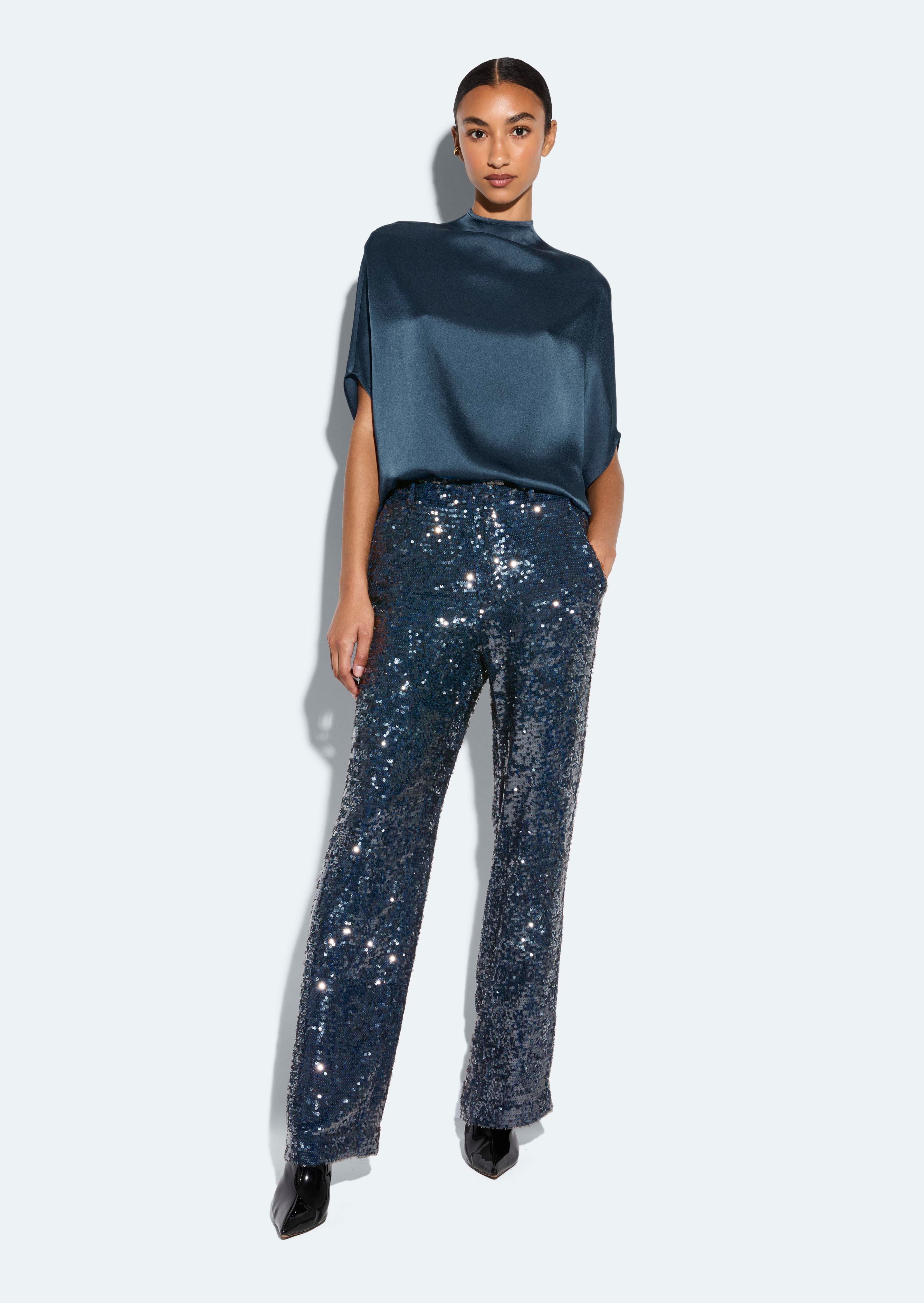 Sequin Tapered Pleated Pant