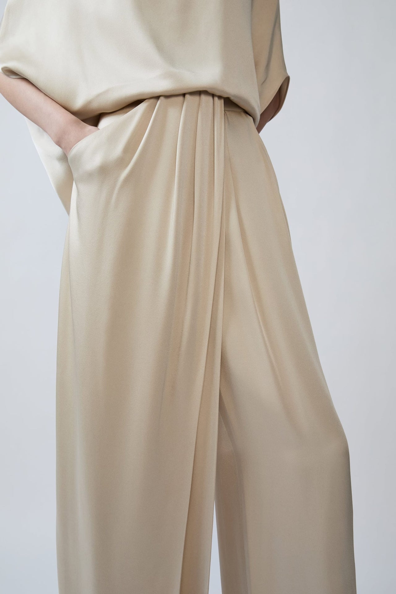 Satin Draped Relaxed Pant - LAPOINTE