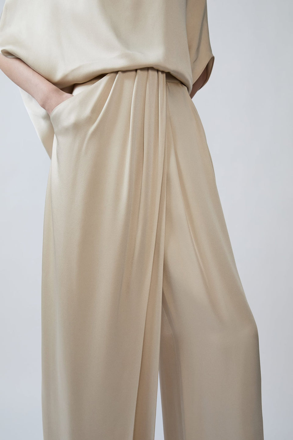 Satin Draped Relaxed Pant - LAPOINTE