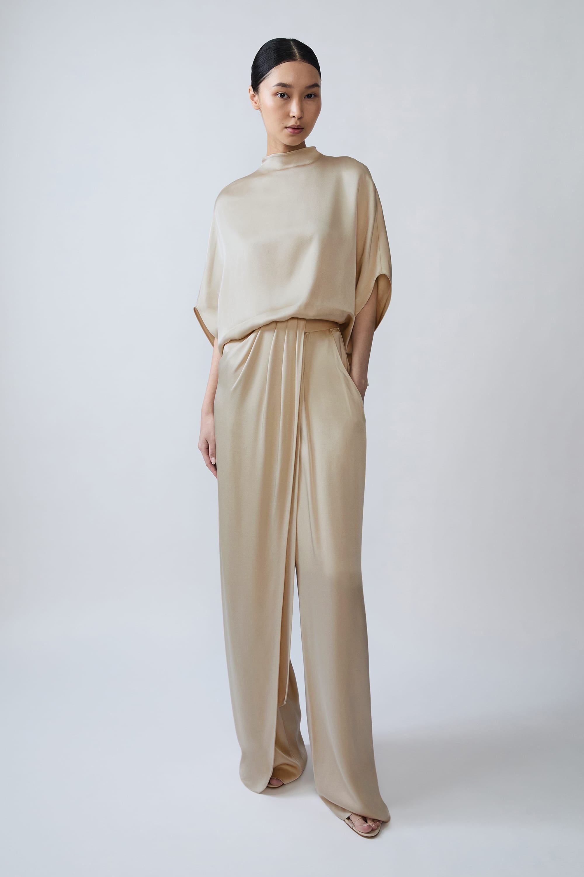 Satin Draped Relaxed Pant - LAPOINTE