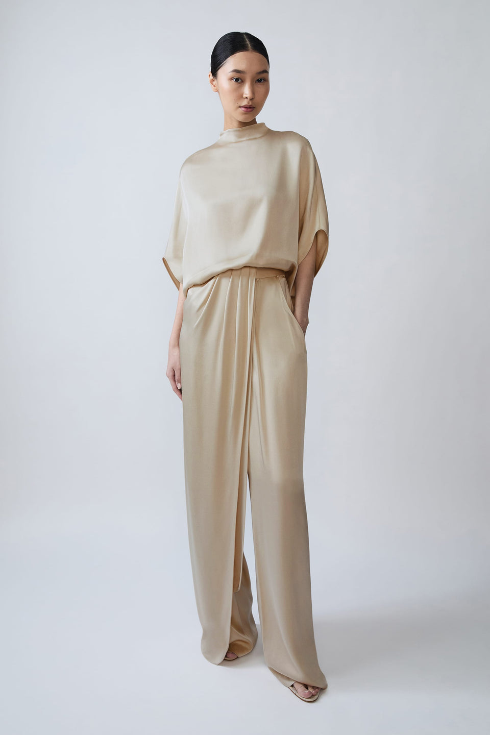 Satin Draped Relaxed Pant - LAPOINTE