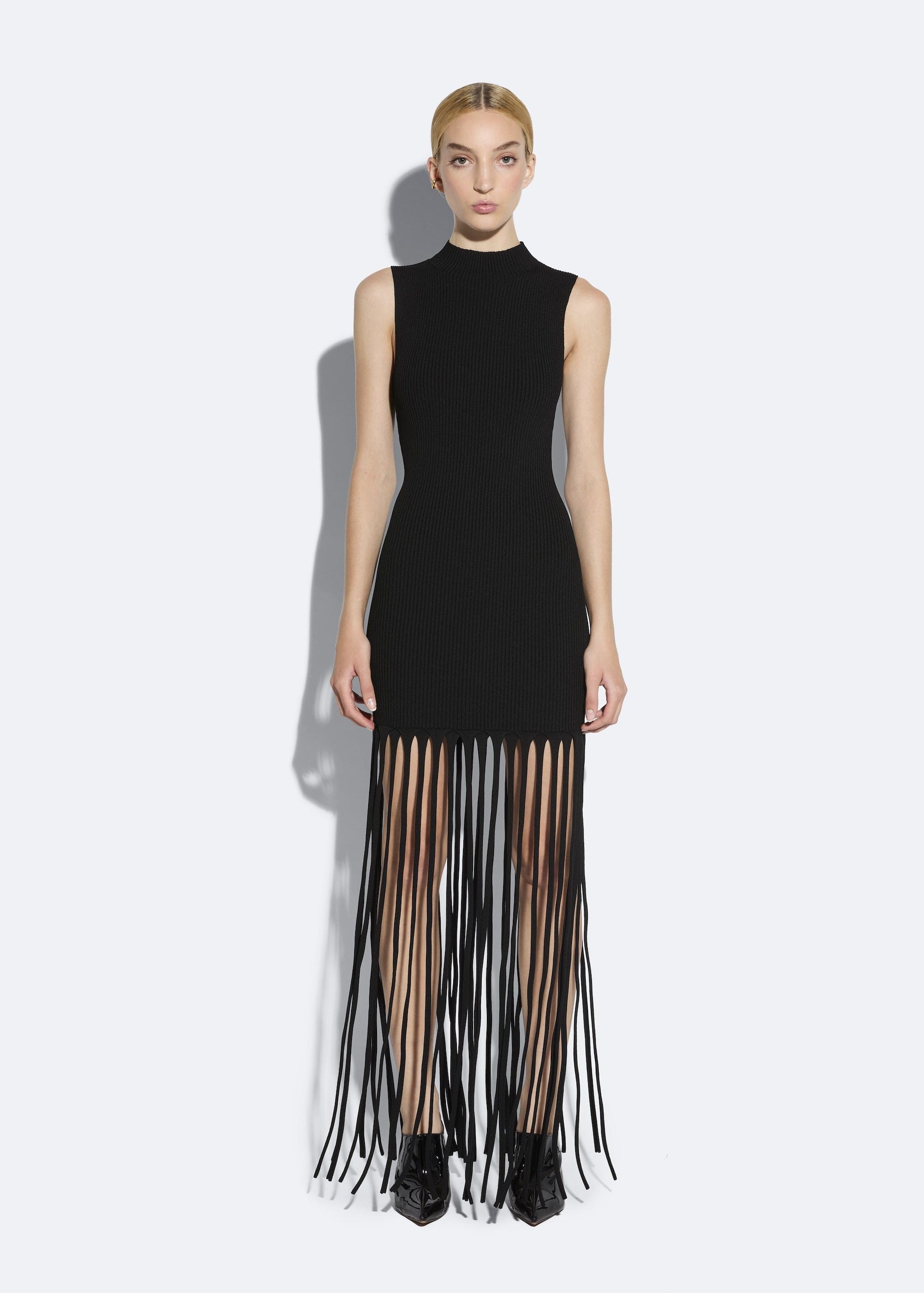 Matte Viscose Fringe Dress