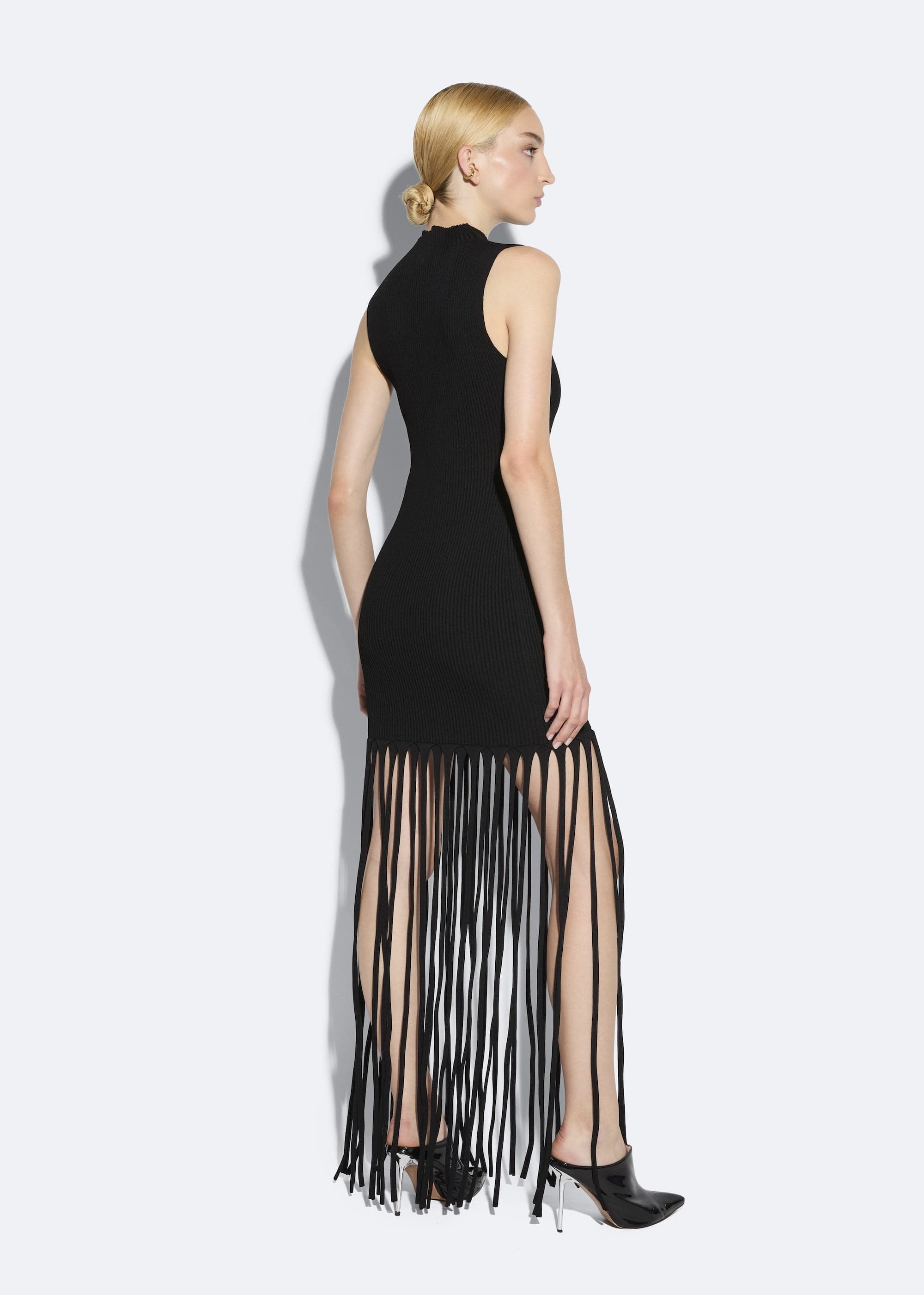 Matte Viscose Fringe Dress