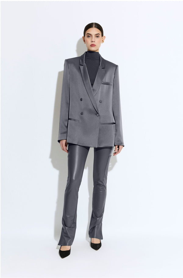 Satin Double Breasted Blazer - LAPOINTE