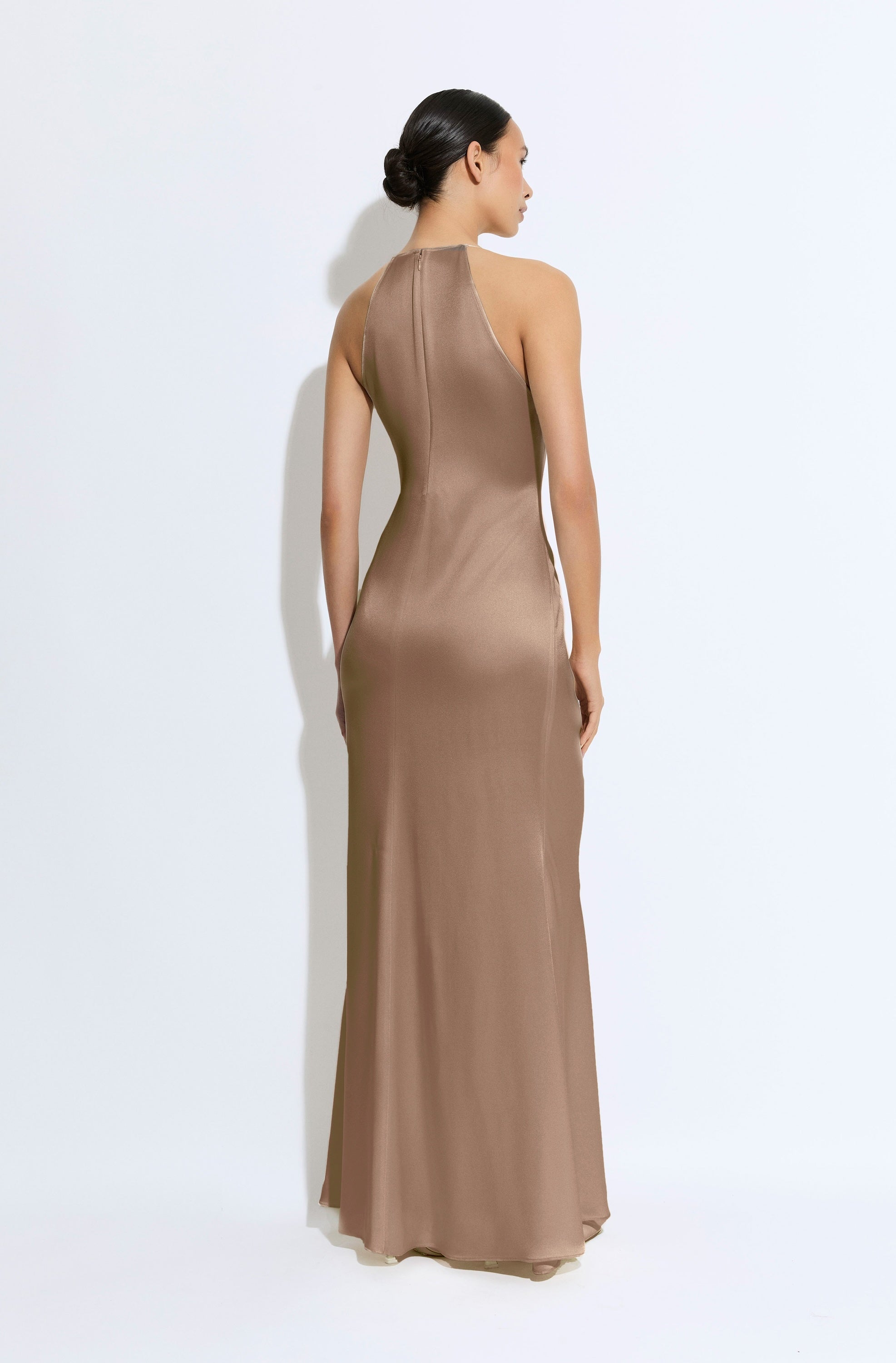 Satin Cowl Neck Tab Gown - LAPOINTE