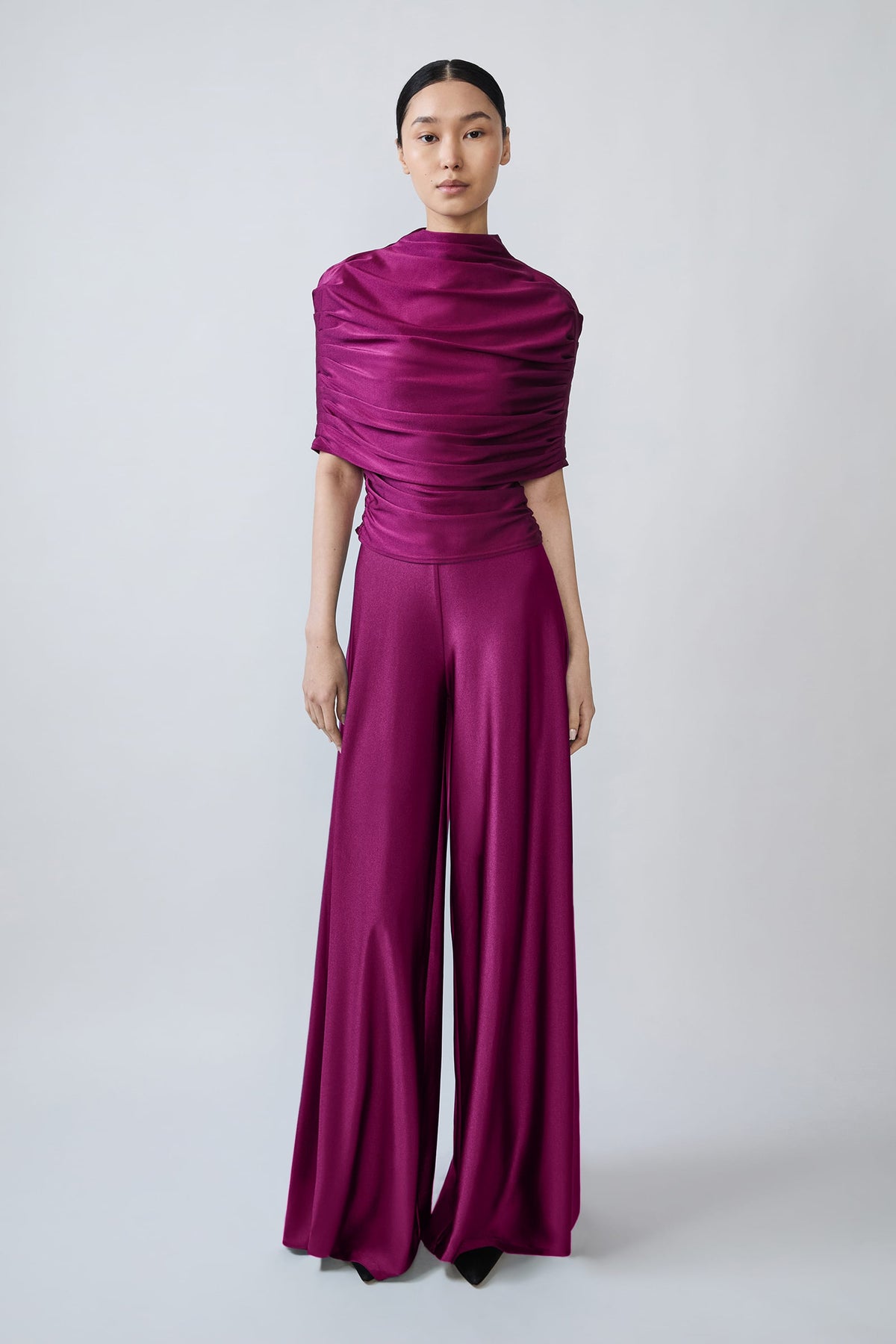 Shine Jersey Wide Leg Pant