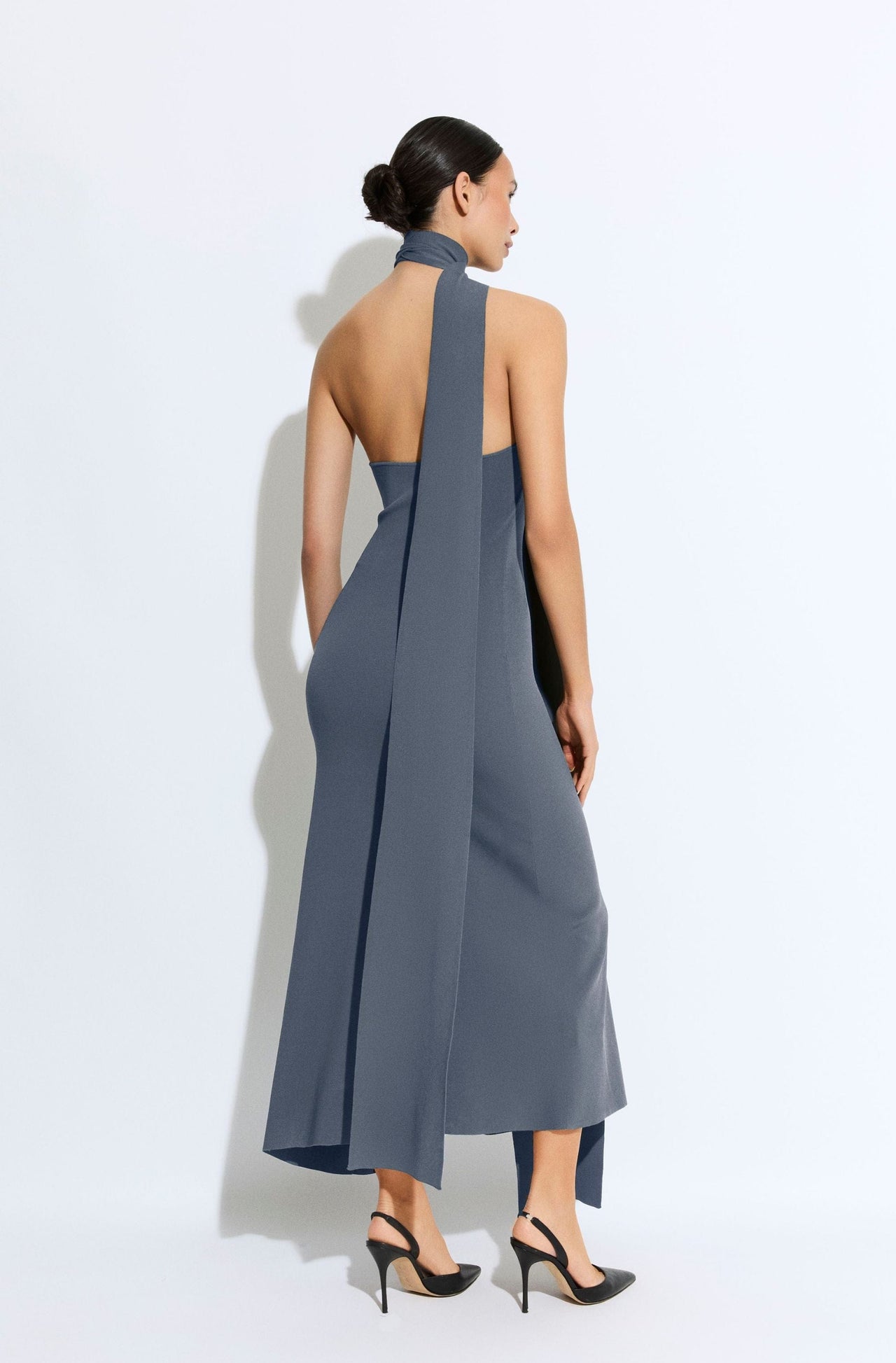 Matte Viscose Halterneck Dress