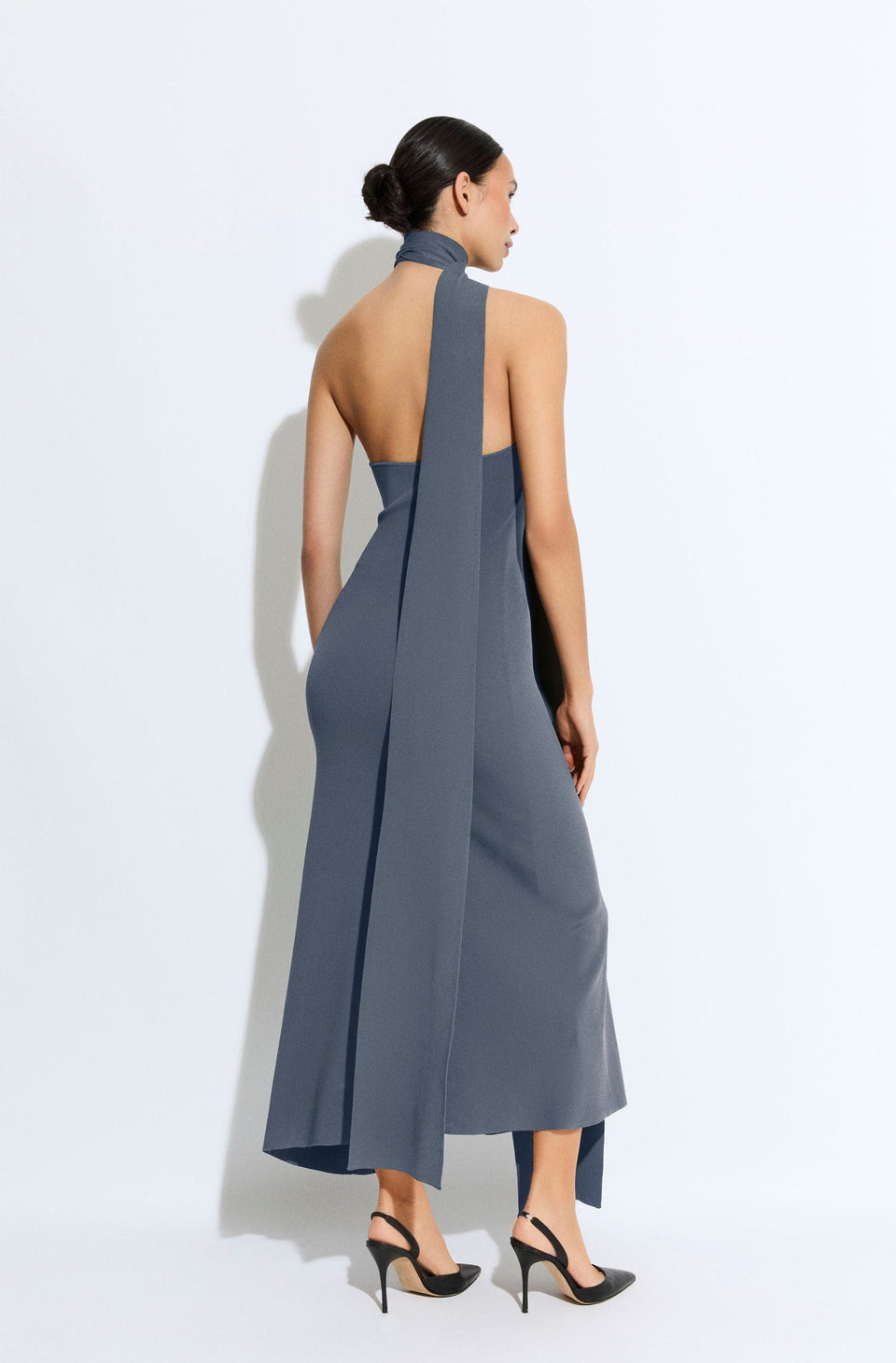 Matte Viscose Halterneck Dress