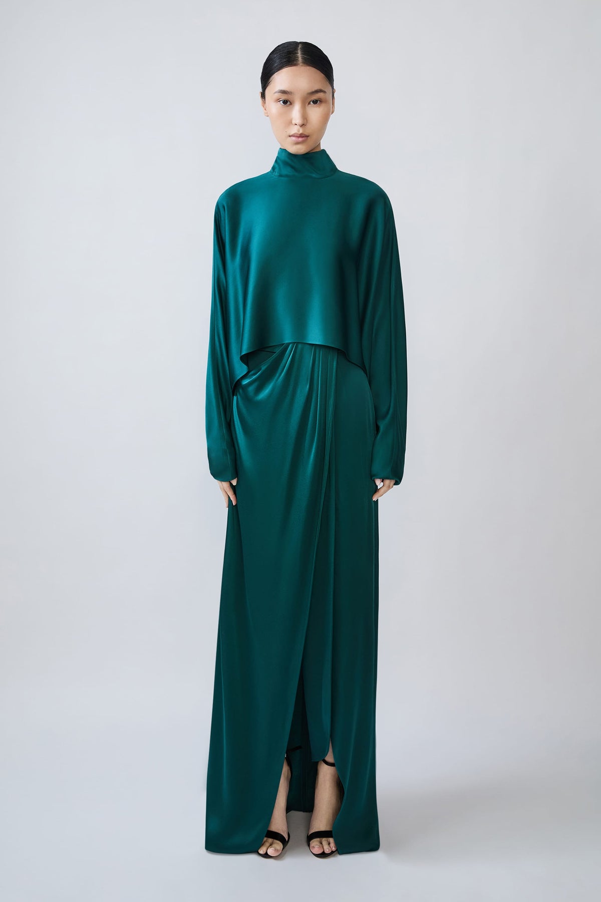Satin Wrap Maxi Skirt