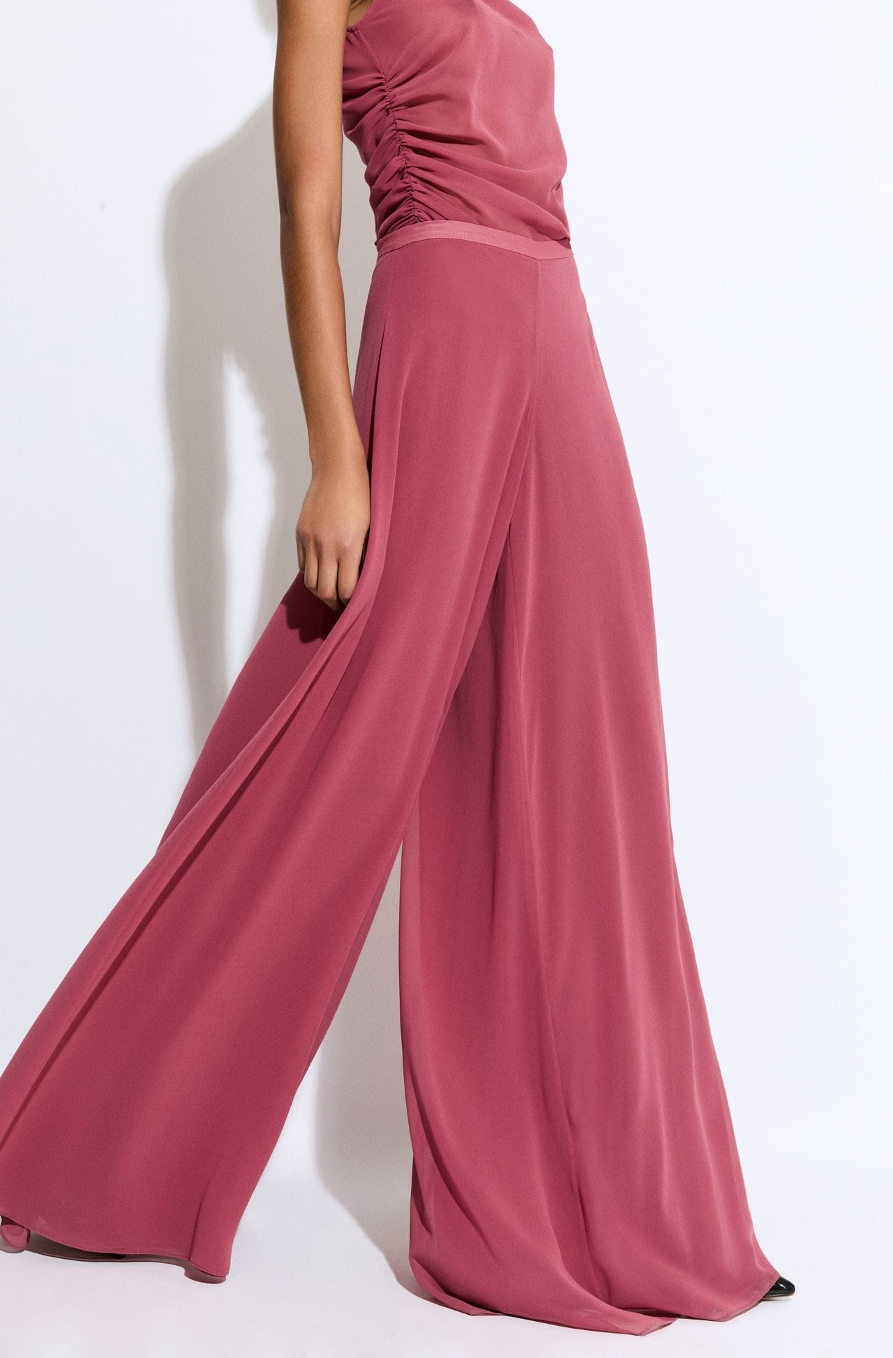 Lightweight Georgette Wide Leg Pant With Pockets - LAPOINTE