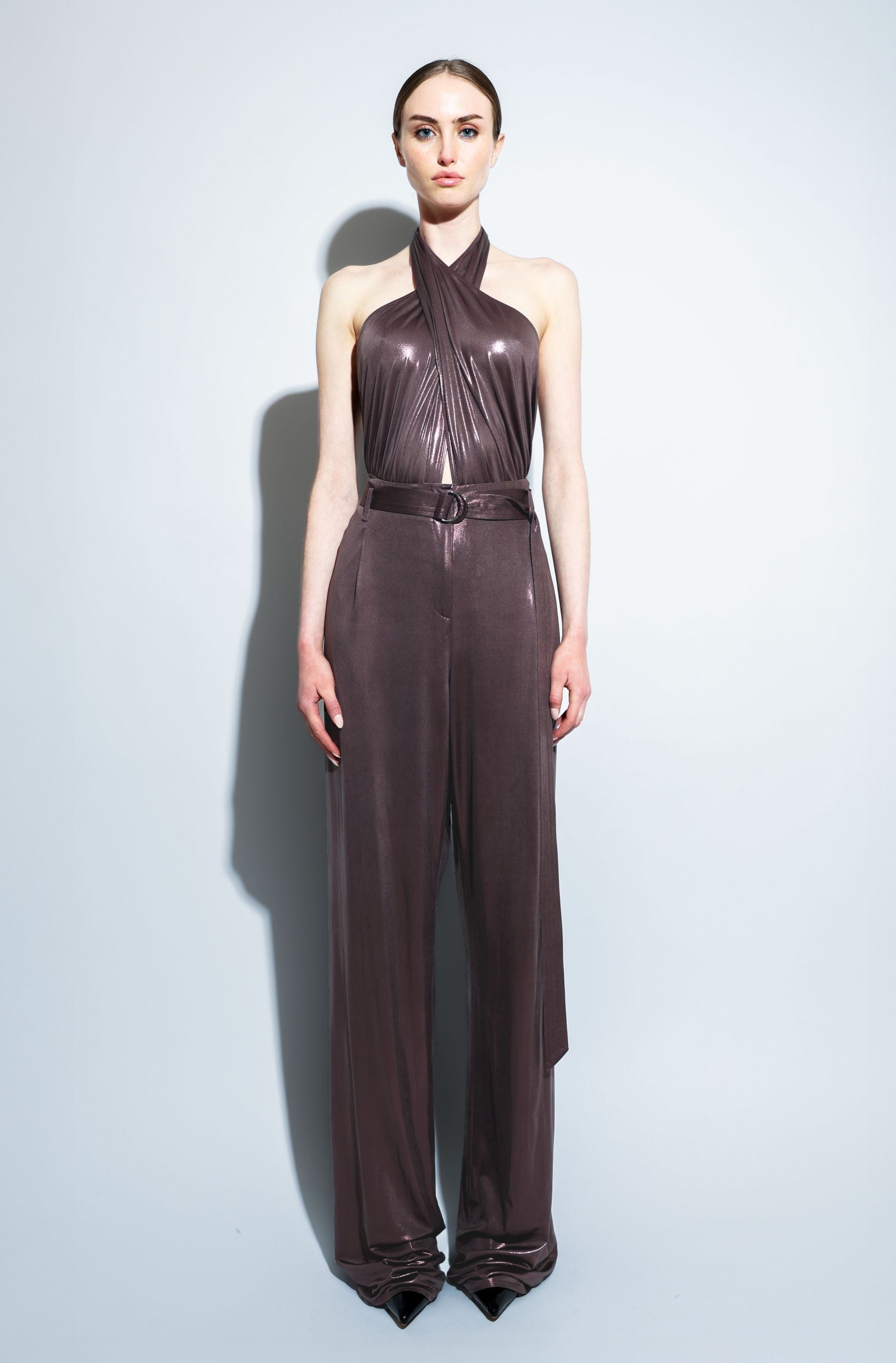 Coated Jersey Belted Pant - LAPOINTE