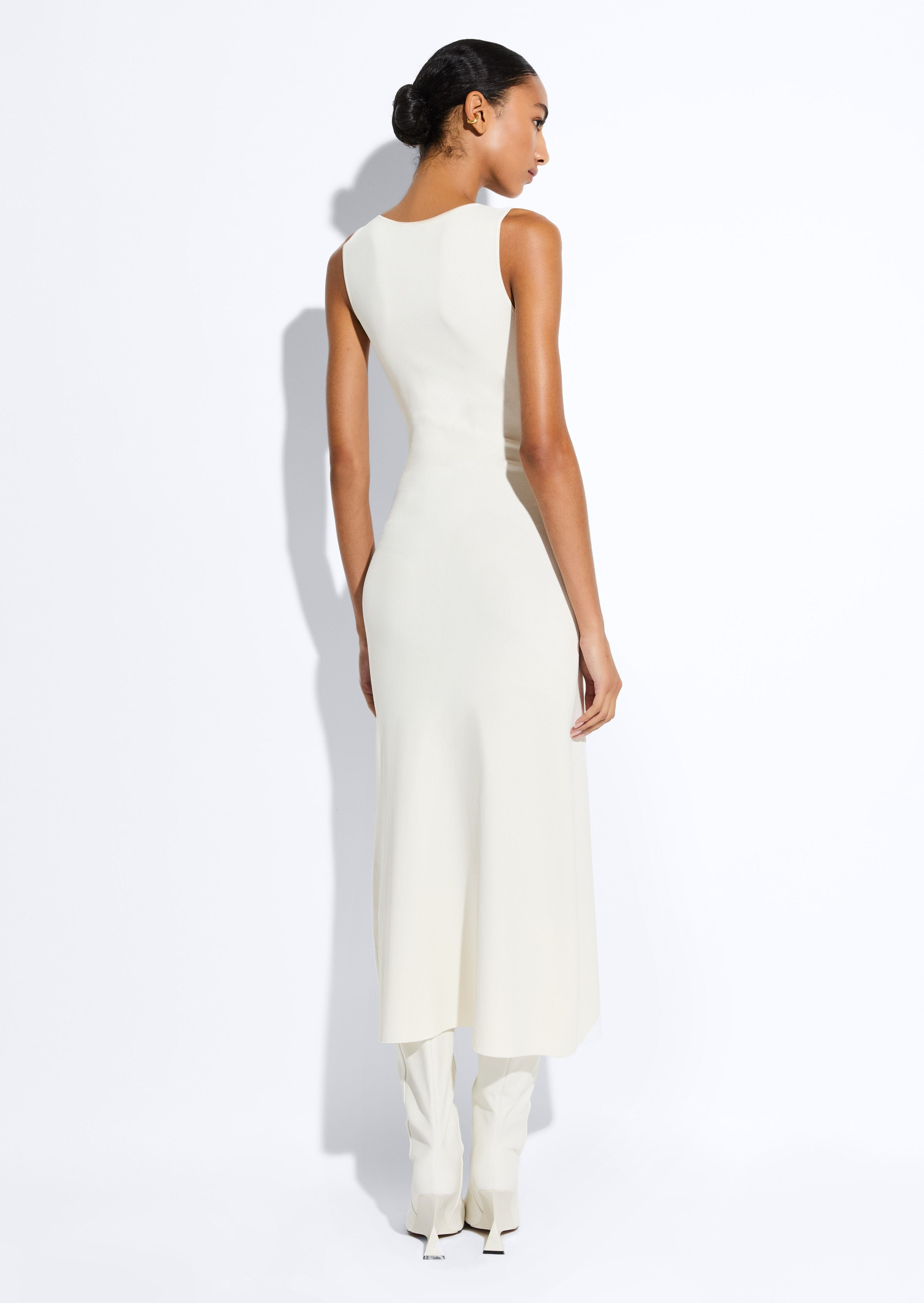 Lapointe Viscose Waist Tie Dress | Cream / Xs Lapointe Viscose Waist Tie Dress | Cream / Xs