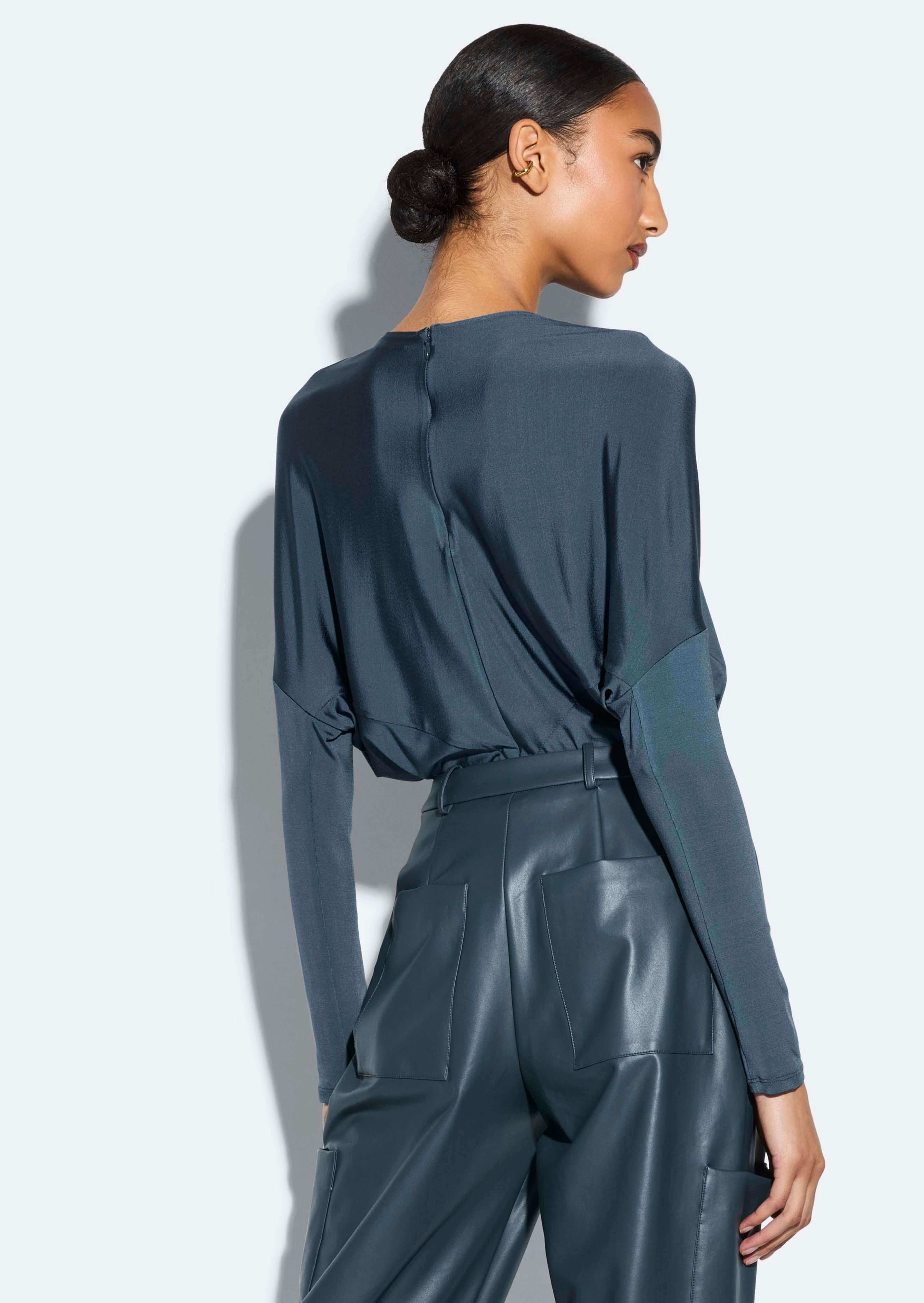 Jersey Blouson Top in Marine Blue | LAPOINTE