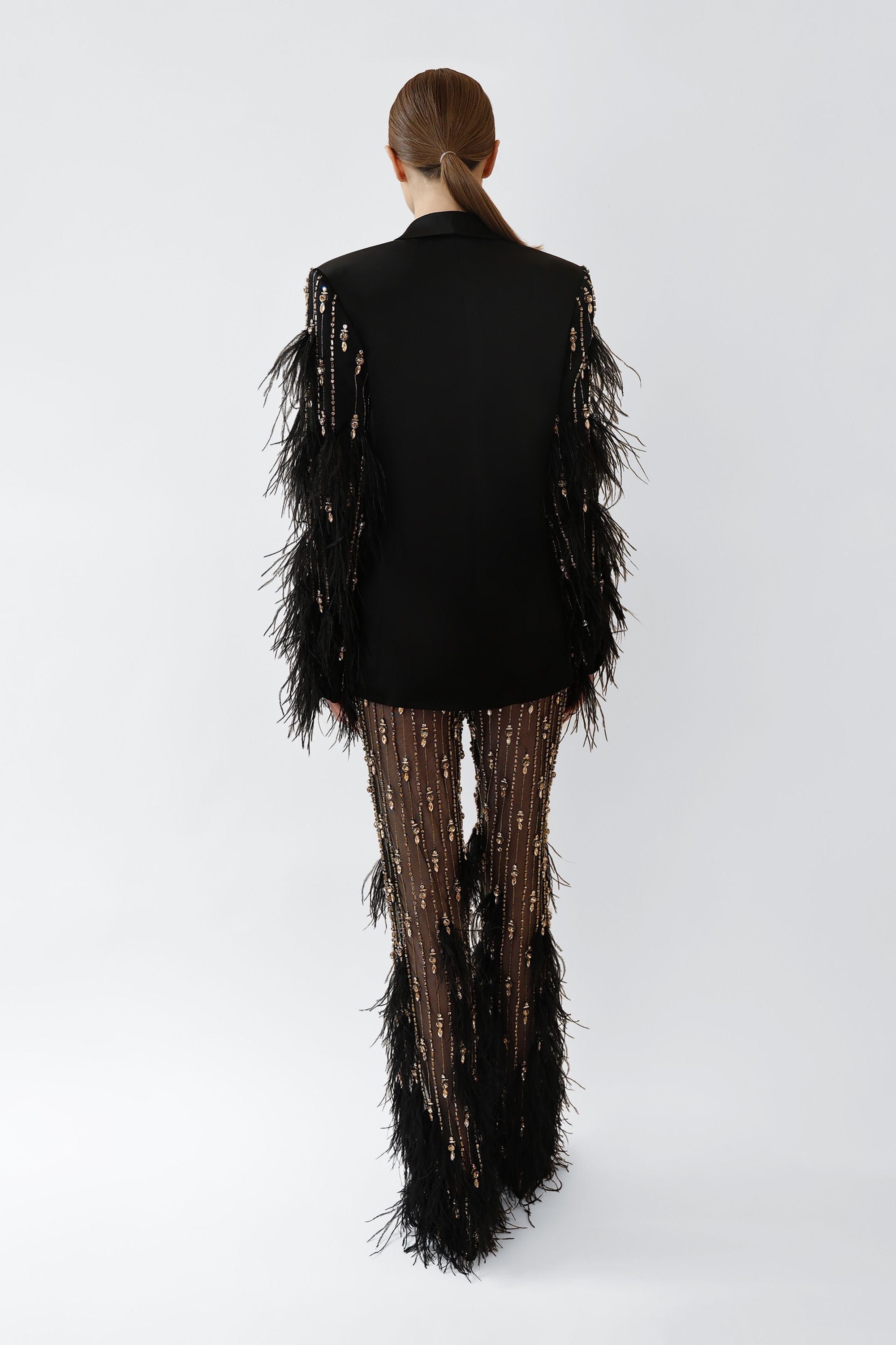 Deco Stripe Embroidery Flare Pant - LAPOINTE
