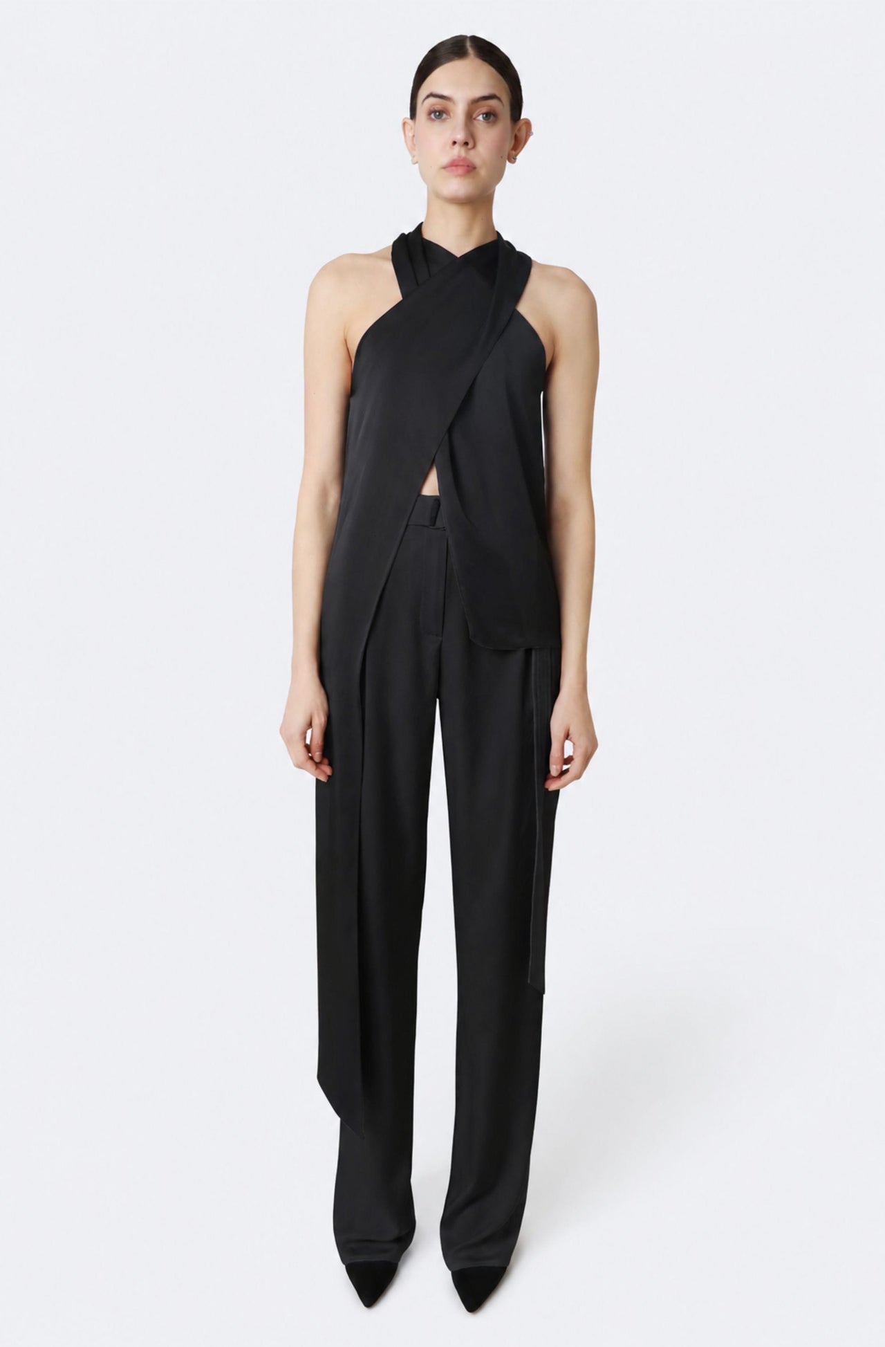 Lightweight Satin Belted Pant - LAPOINTE