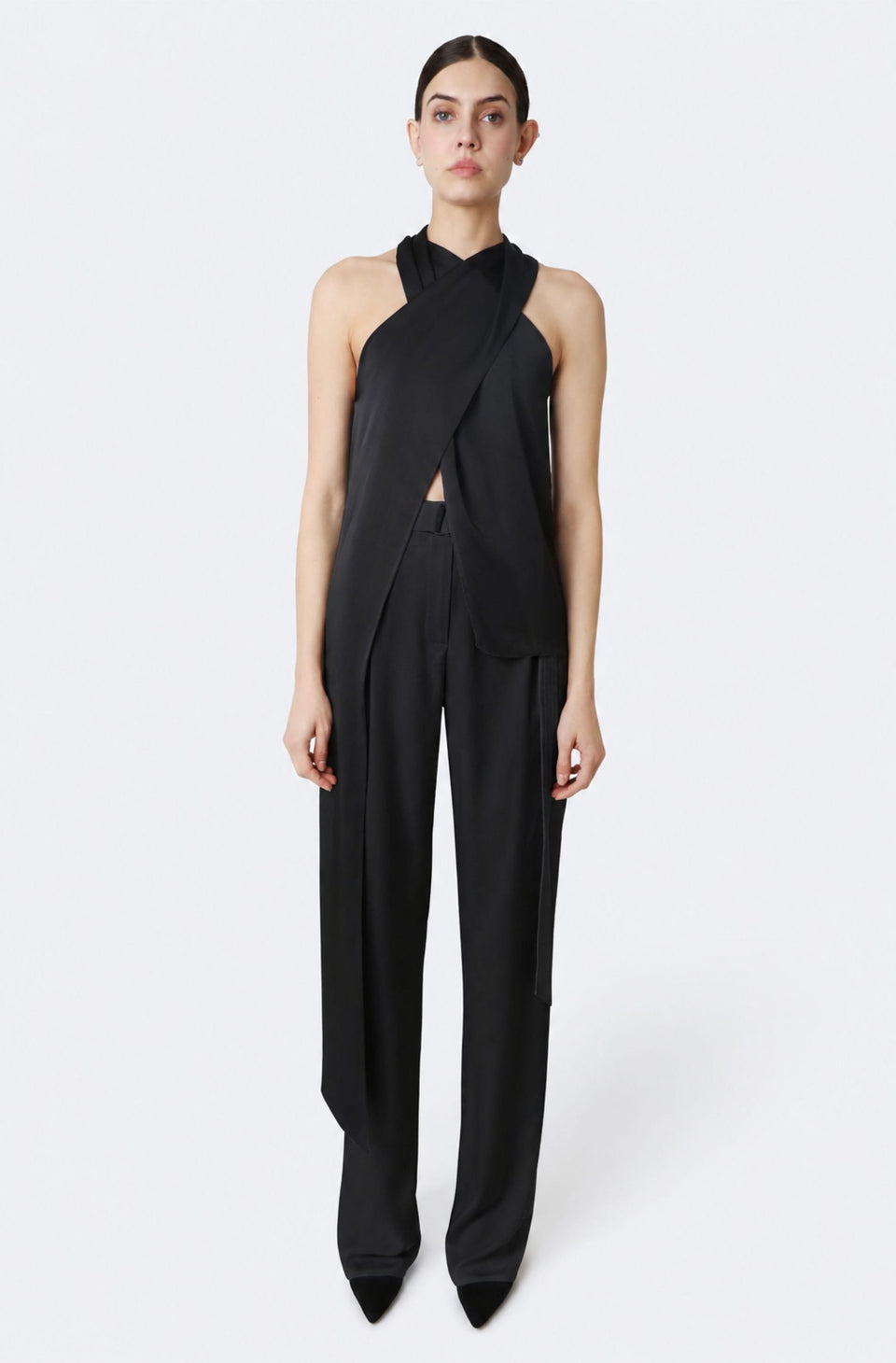 Lightweight Satin Belted Pant - LAPOINTE