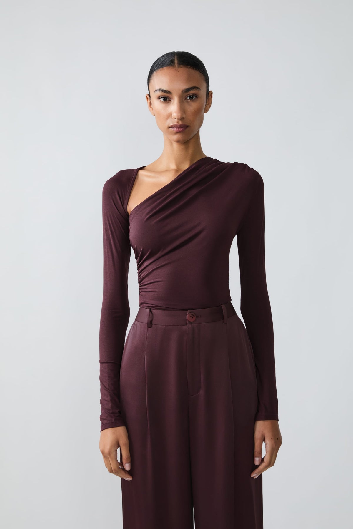 Modal Jersey Asymmetrical Ruched Top - LAPOINTE