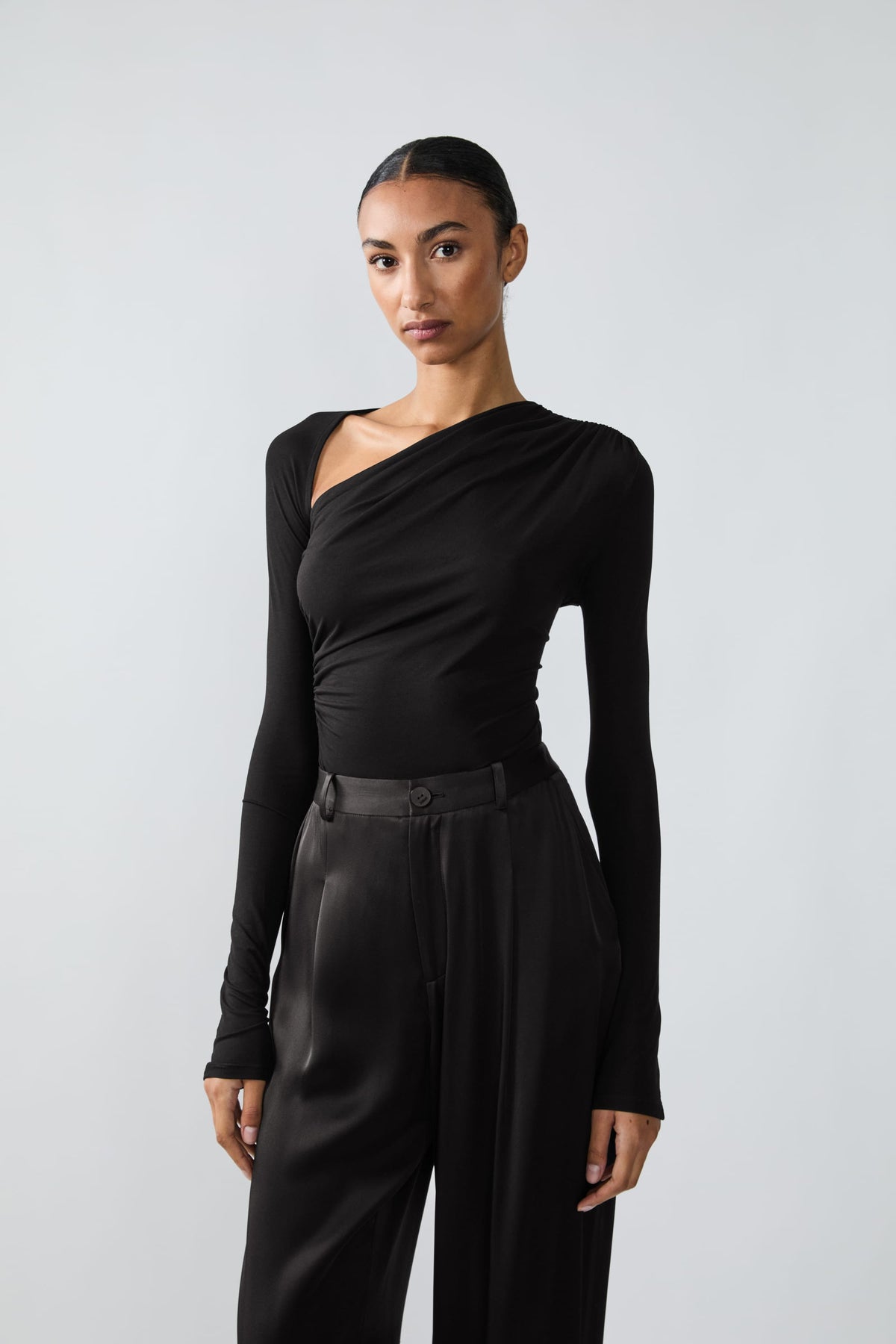 Modal Jersey Asymmetrical Ruched Top - LAPOINTE