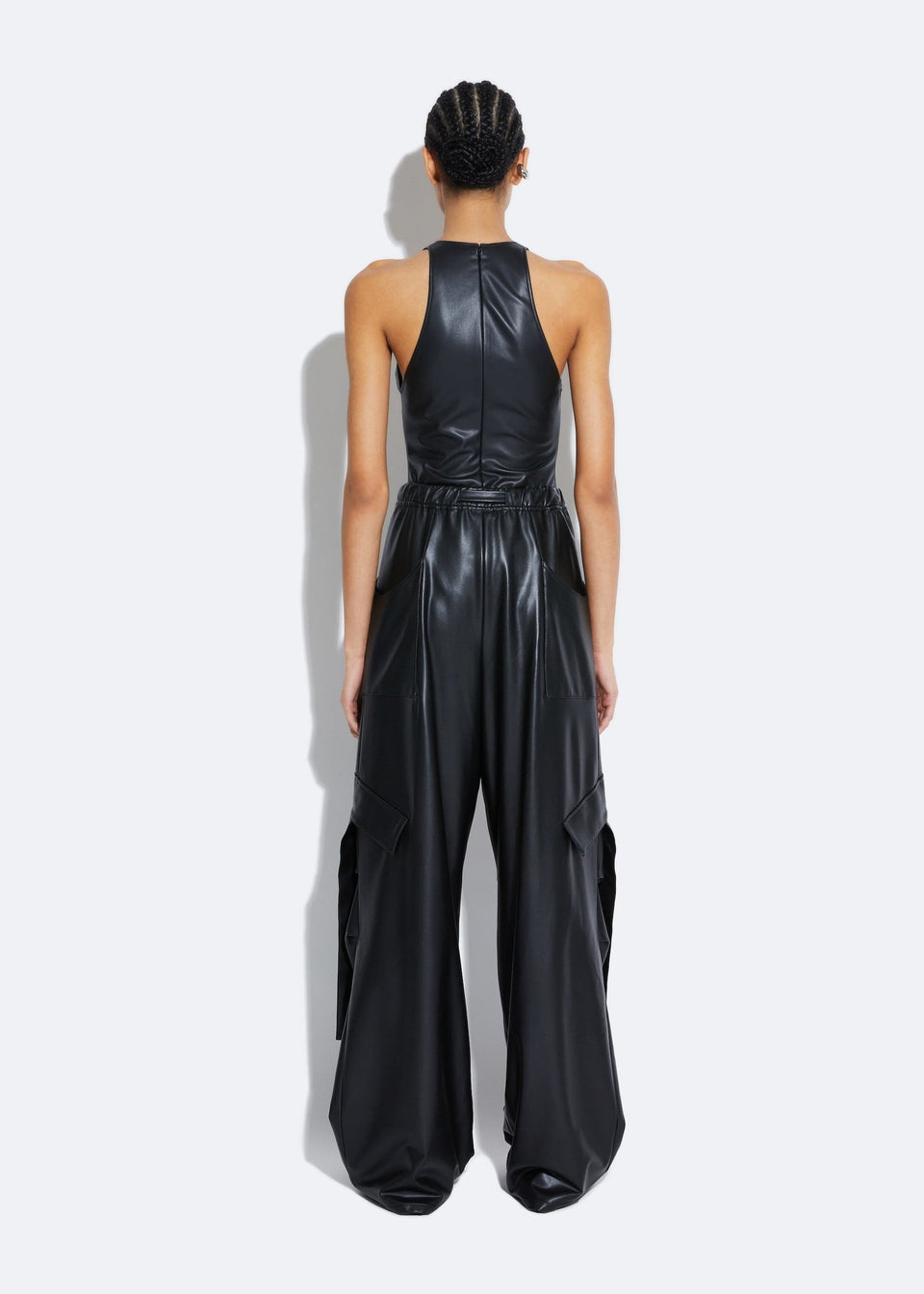Stretch Faux Leather Utility Pant - LAPOINTE