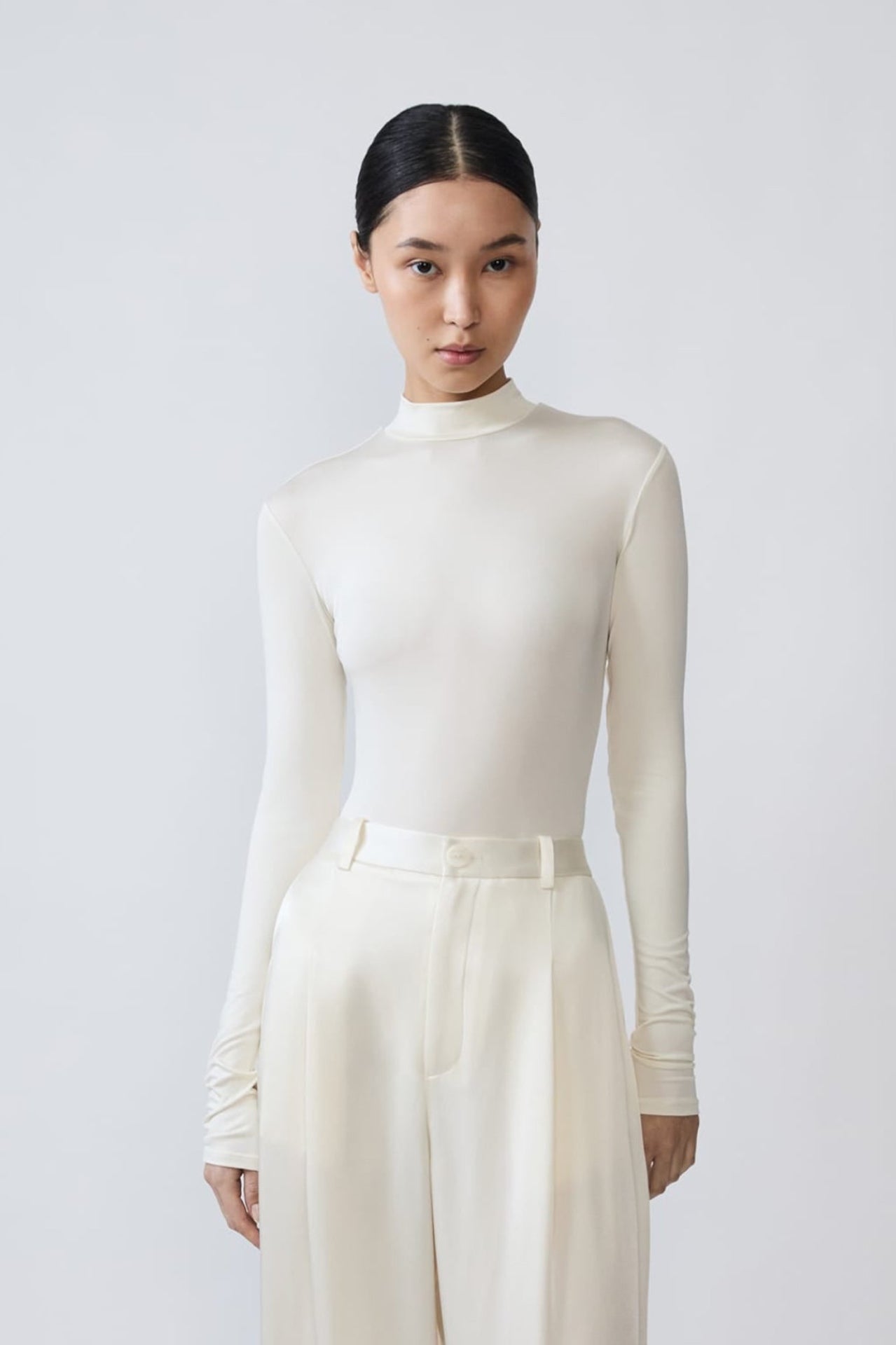 Jersey Mock Neck Bodysuit - LAPOINTE