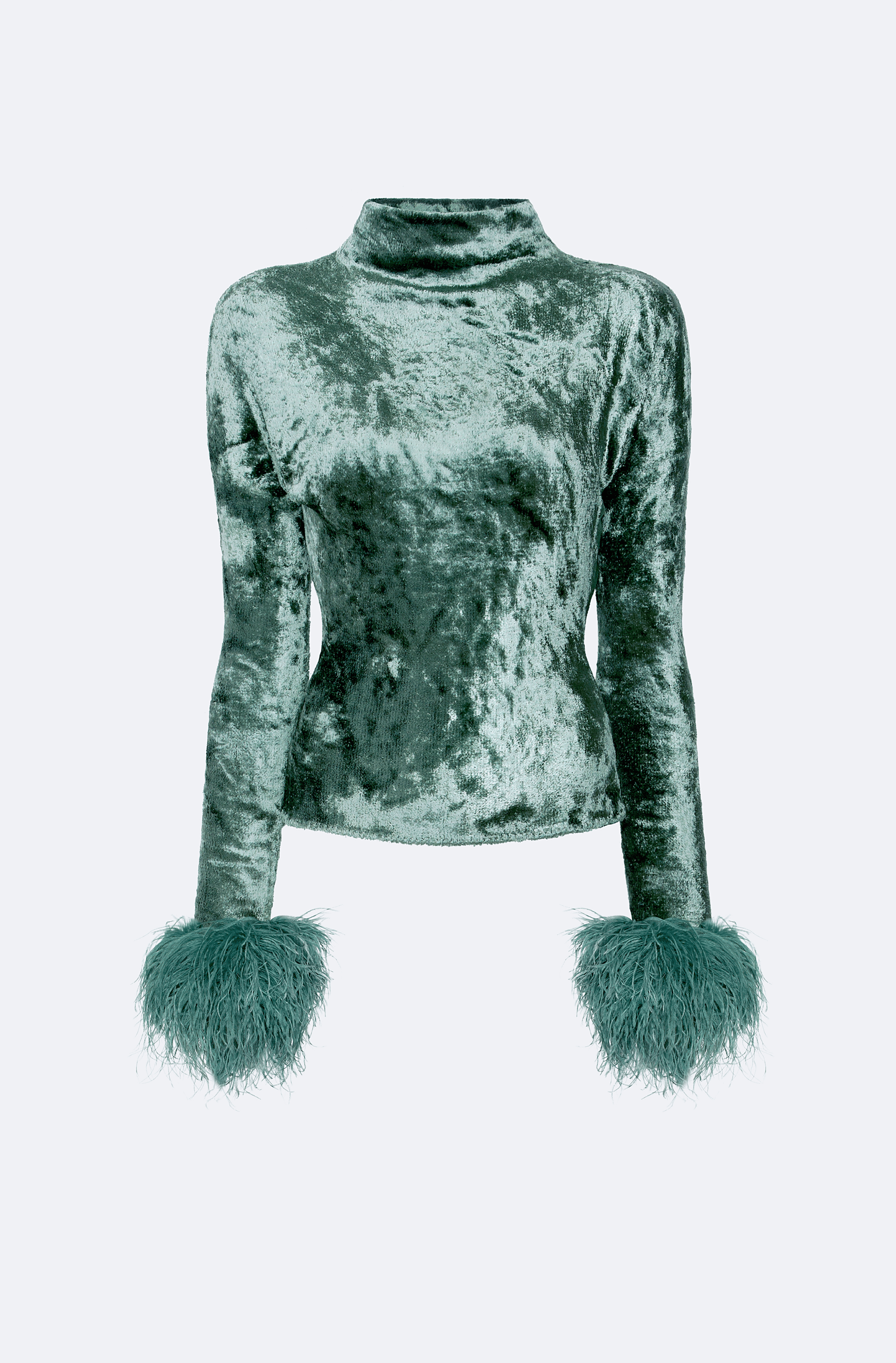 Velvet Dolman Top With Feathers - LAPOINTE