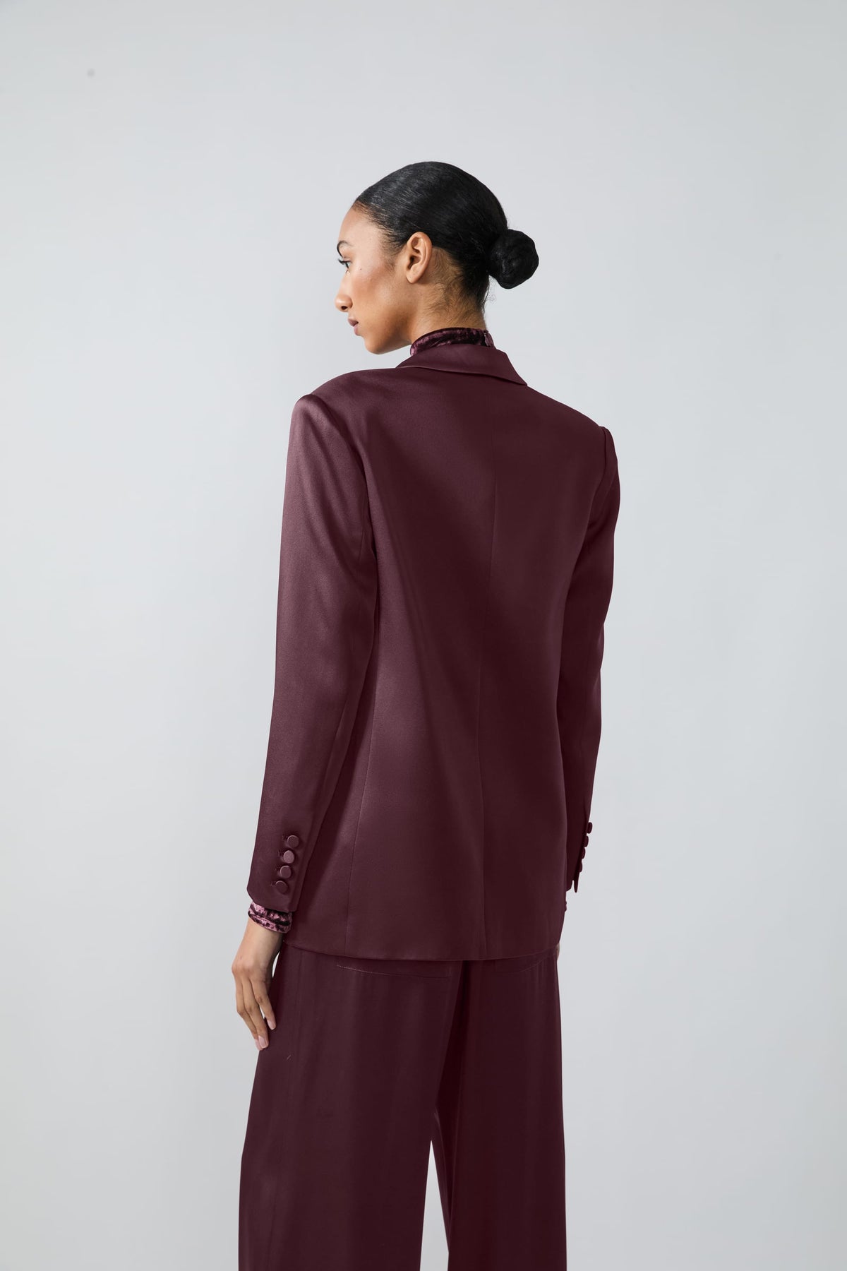 Satin Double Breasted Blazer - LAPOINTE