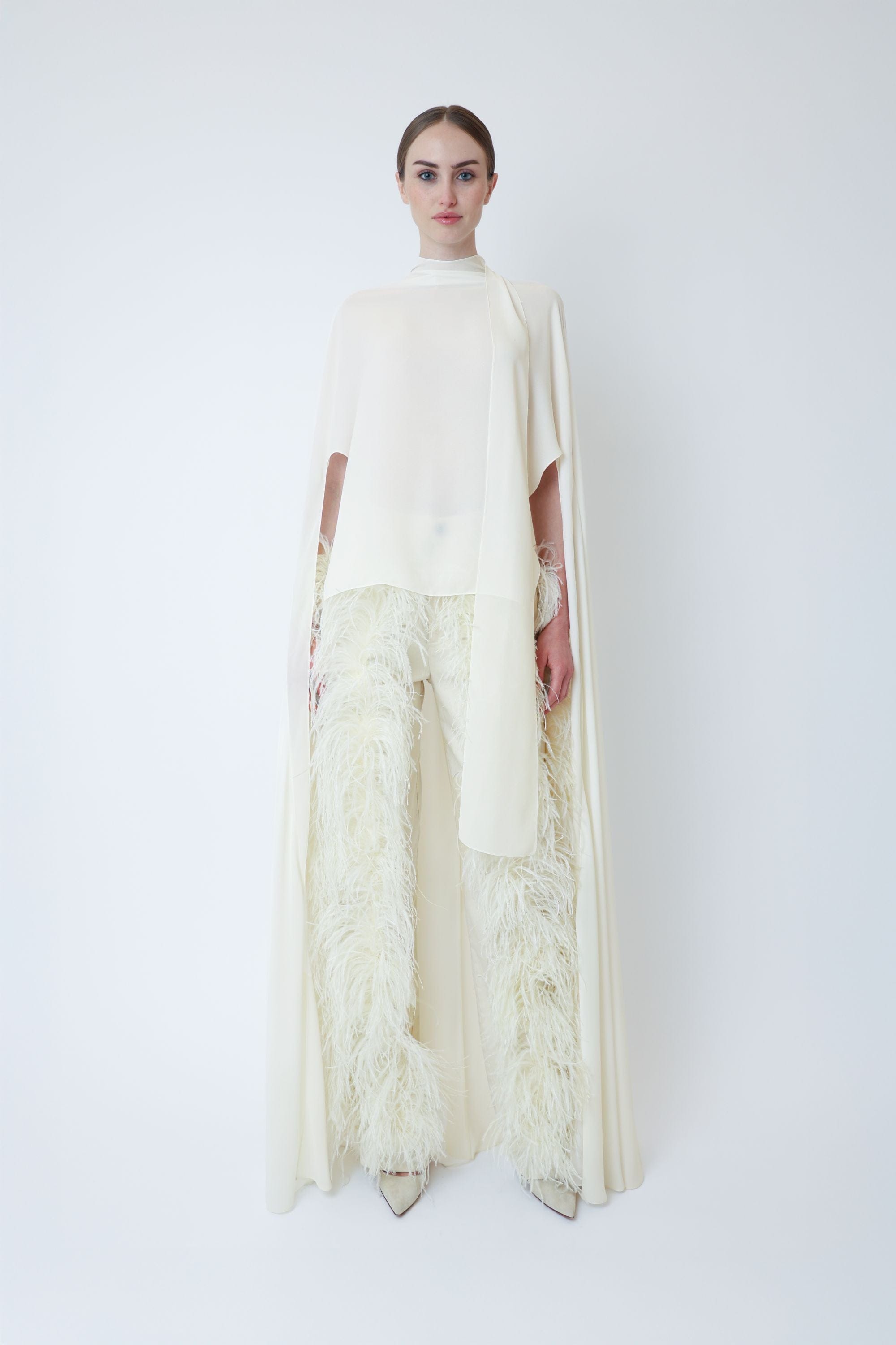 Georgette High Low Scarf Cape Top - LAPOINTE