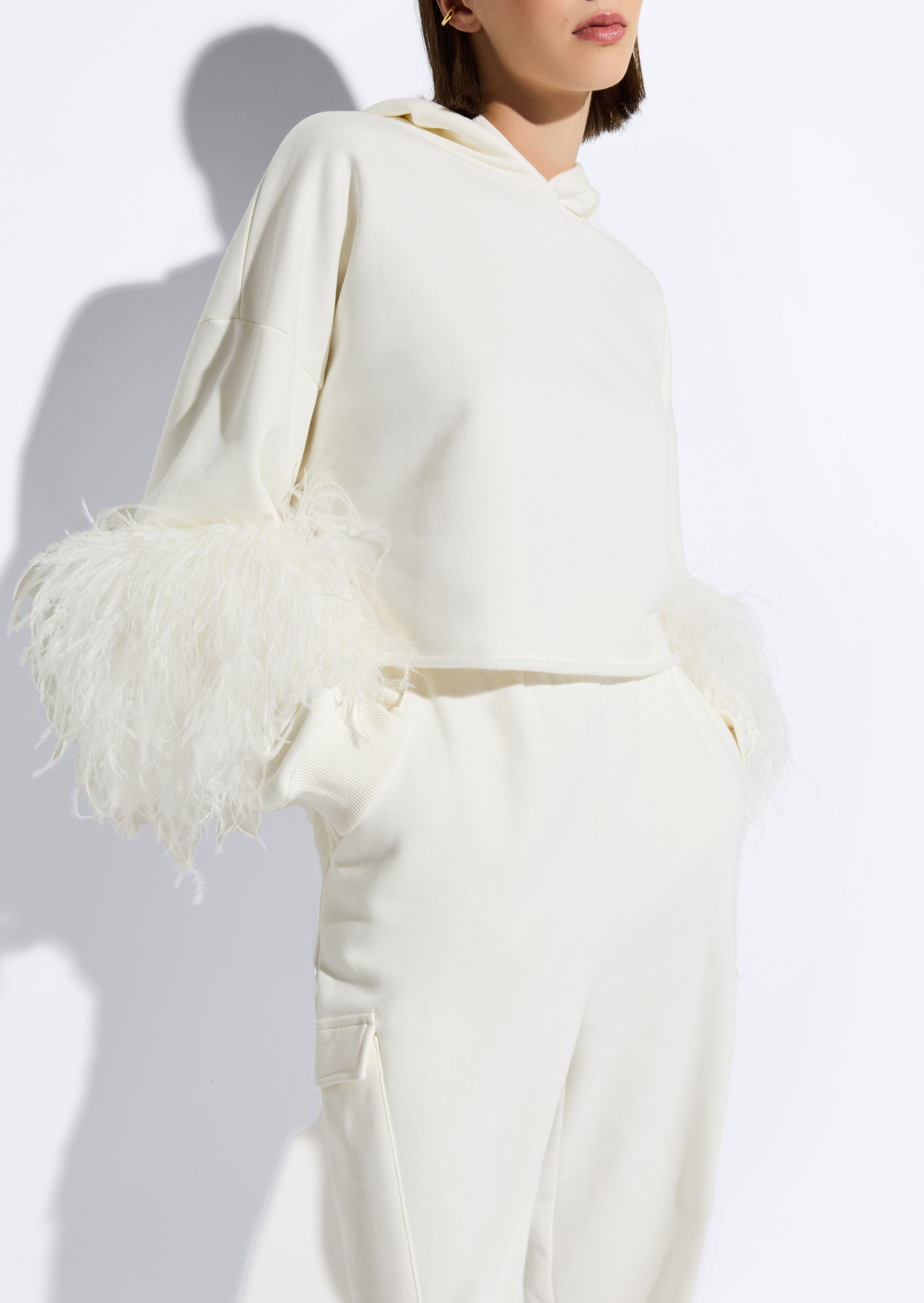 Feather Tops | Tops with Feather Sleeves | LAPOINTE Feather Tops | Tops with Feather Sleeves | LAPOINTE
