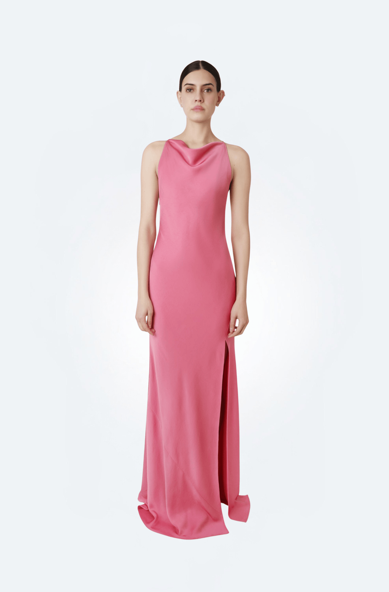 Lightweight Satin Halter Gown - LAPOINTE