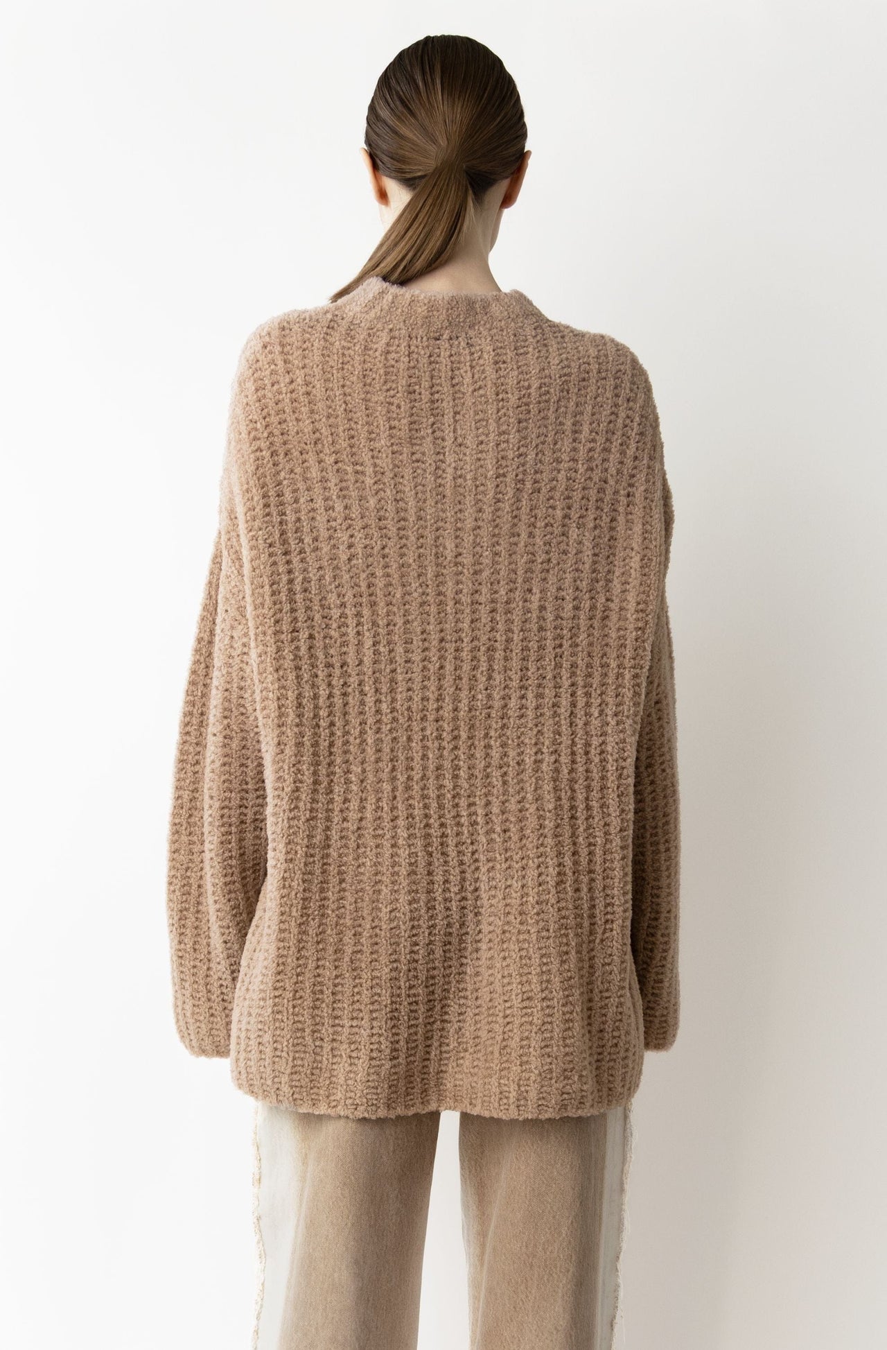 Plush Boucle Oversized Crew Neck