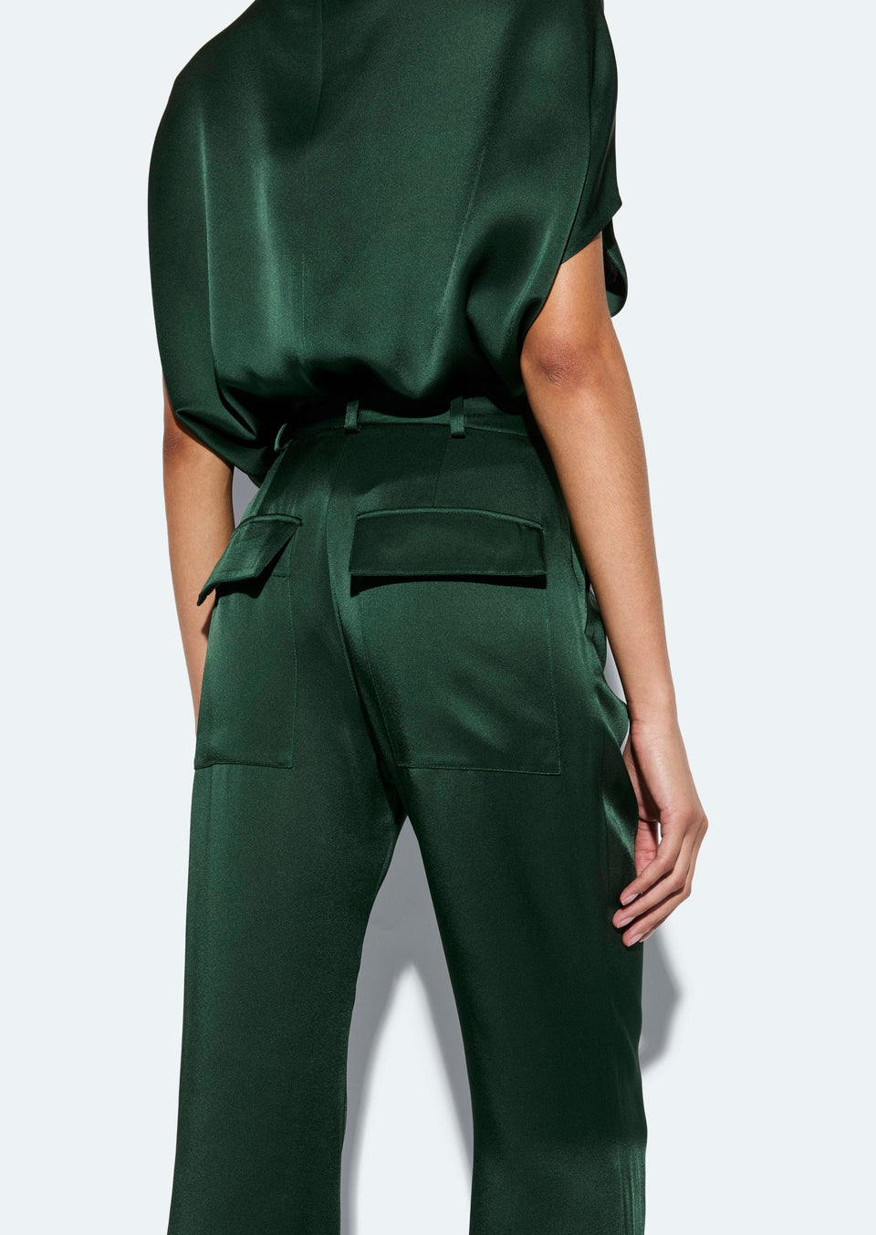 Satin Tapered Pleated Pant