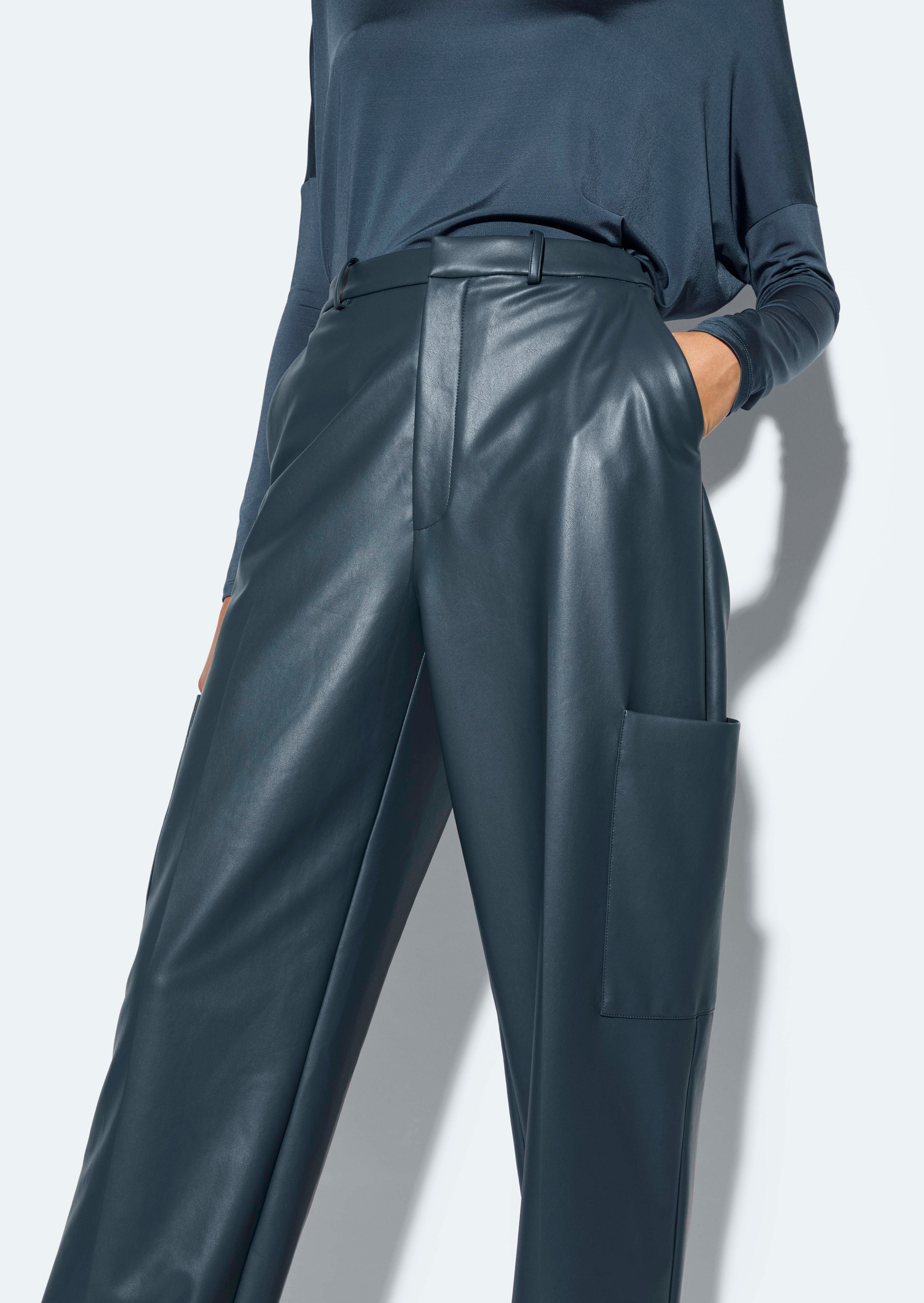 Faux Leather Tapered Trouser