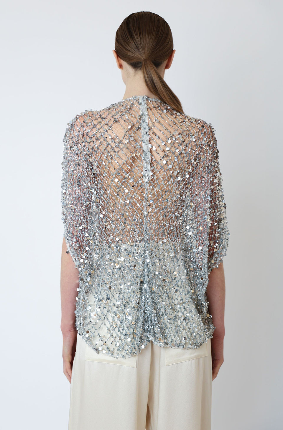 Net Mesh Sequin Cape Tee - LAPOINTE